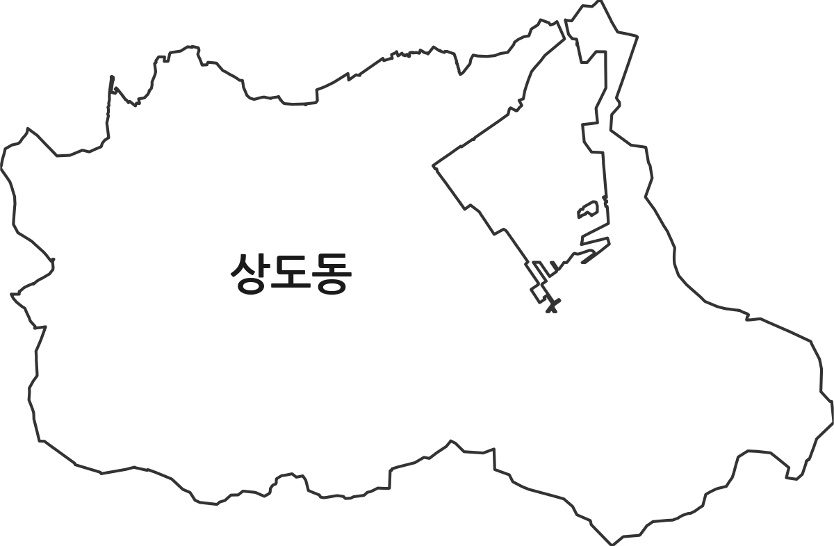 서울특별시 동작구 상도동 법정동 행정구역 경계 지도