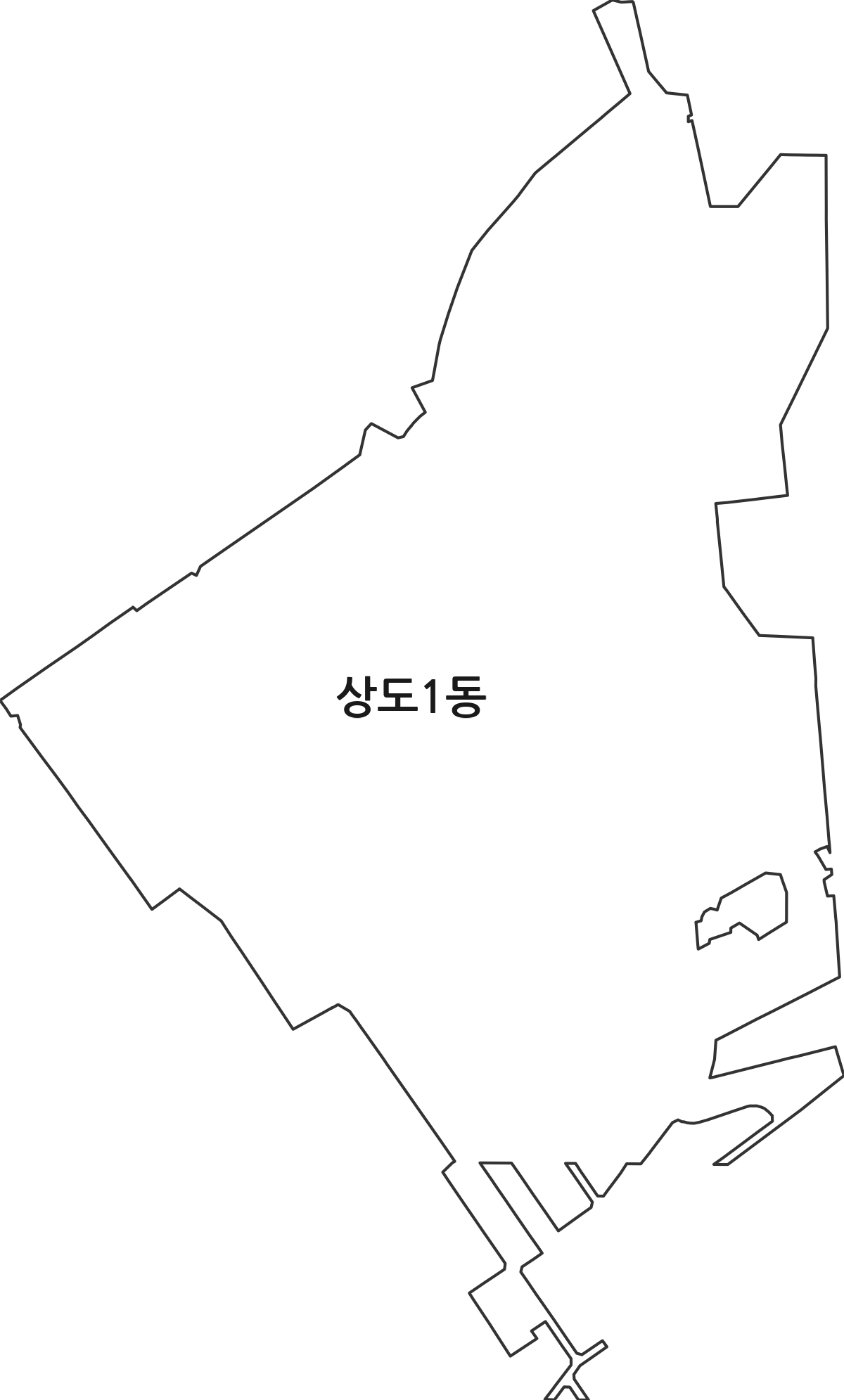 서울특별시 동작구 상도1동 법정동 행정구역 경계 지도
