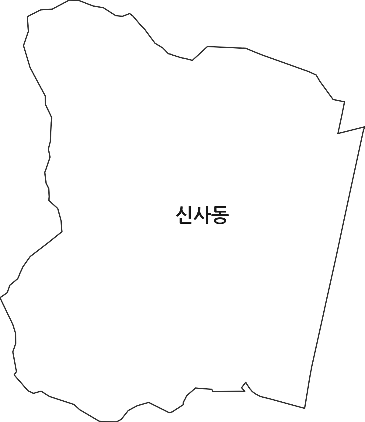 서울특별시 은평구 신사동 법정동 행정구역 경계 지도