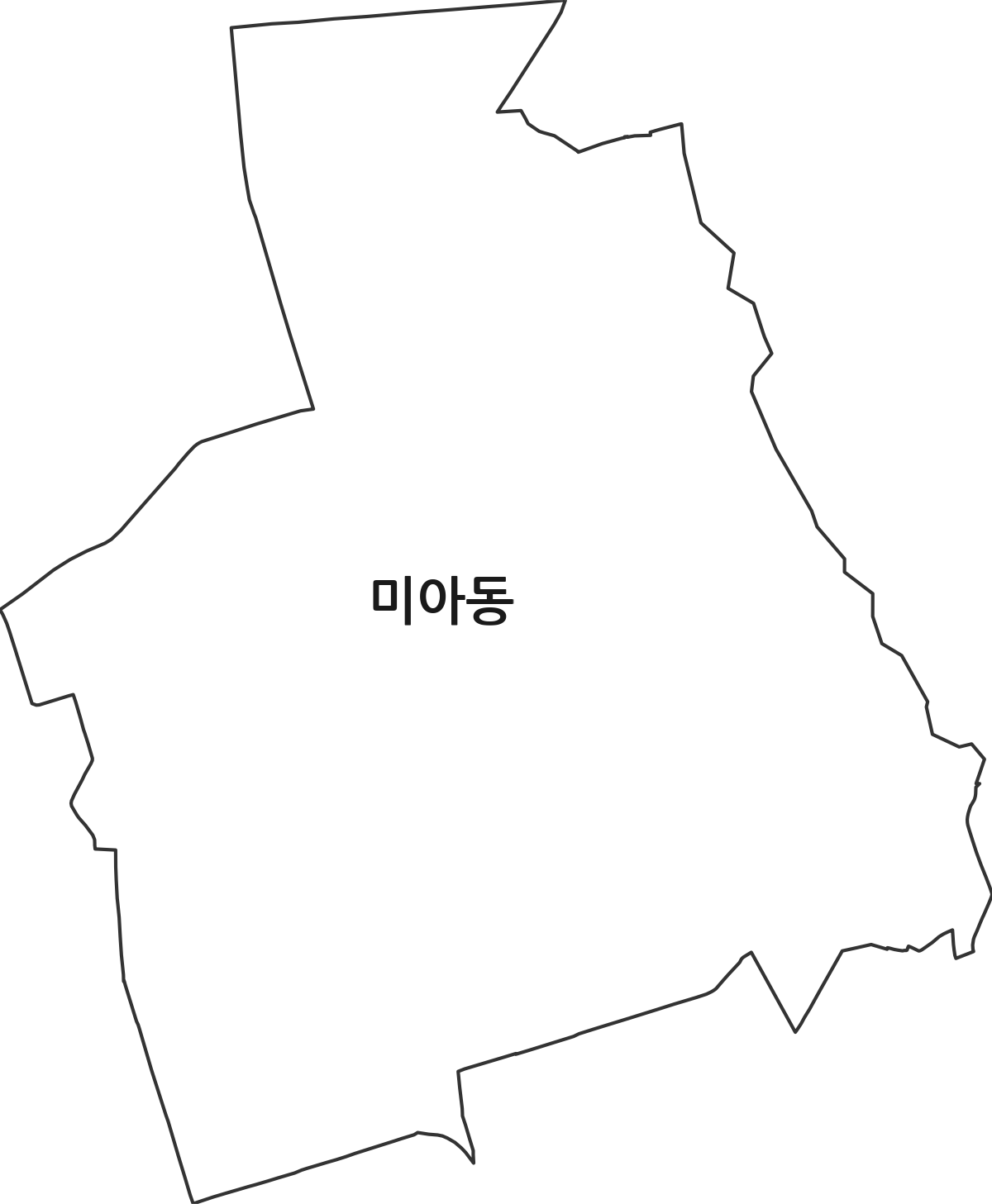 서울특별시 강북구 미아동 행정동 행정구역 경계 지도