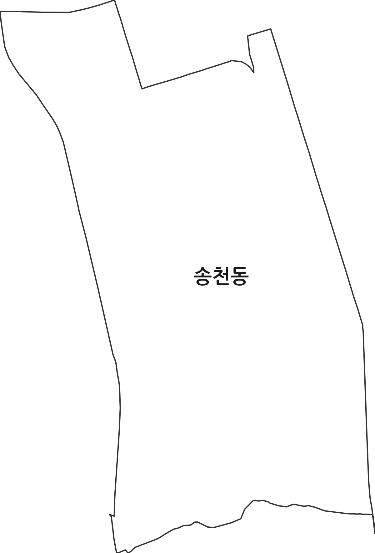서울특별시 강북구 송천동 행정동 행정구역 경계 지도