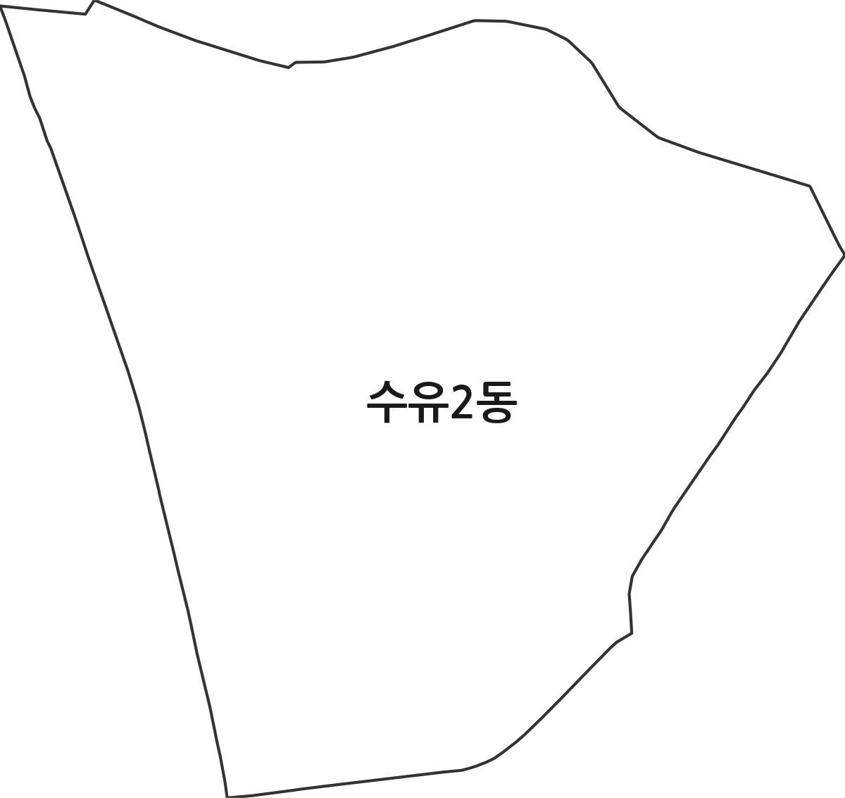 서울특별시 강북구 수유2동 행정동 행정구역 경계 지도