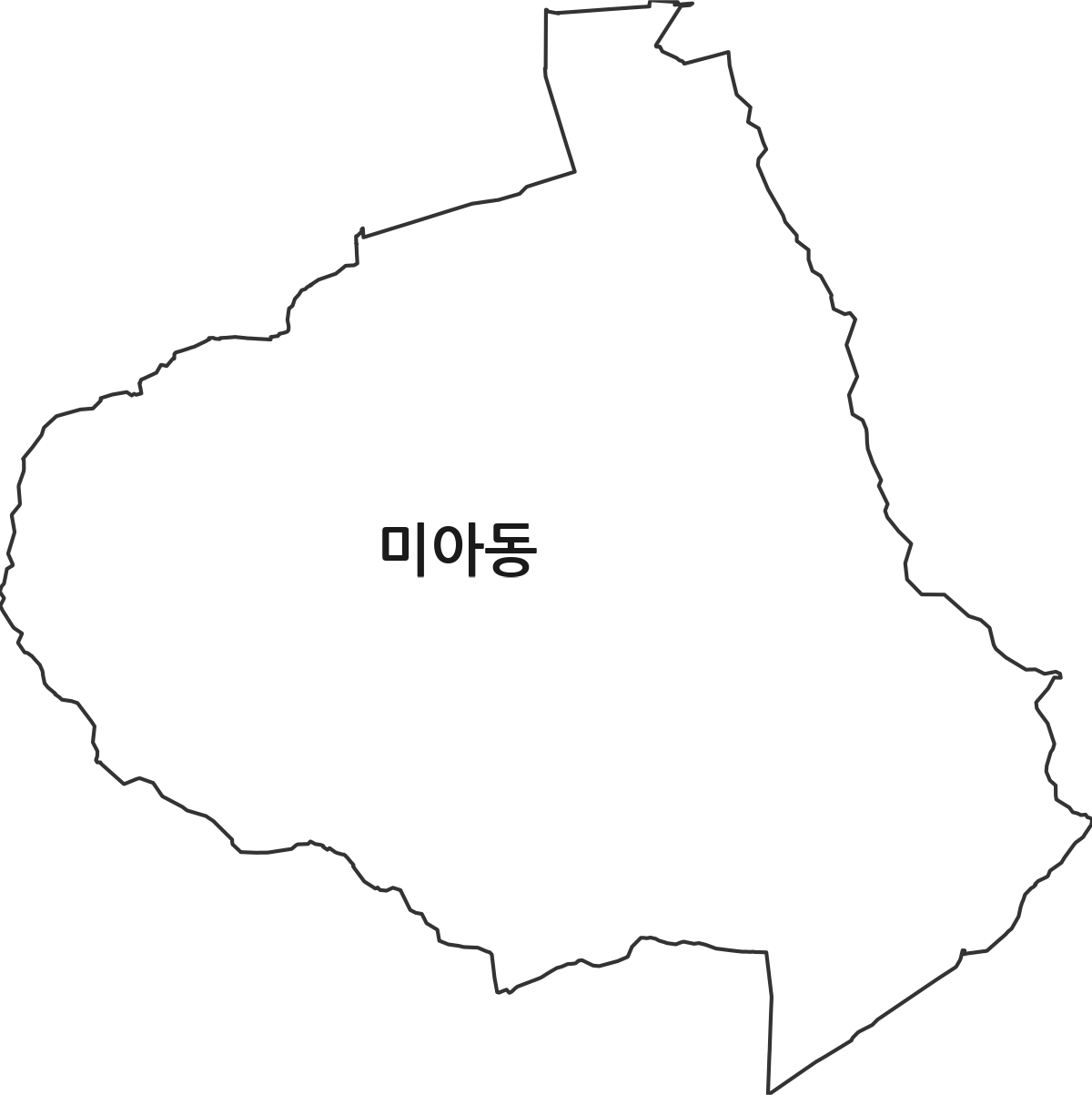 서울특별시 강북구 미아동 법정동 행정구역 경계 지도