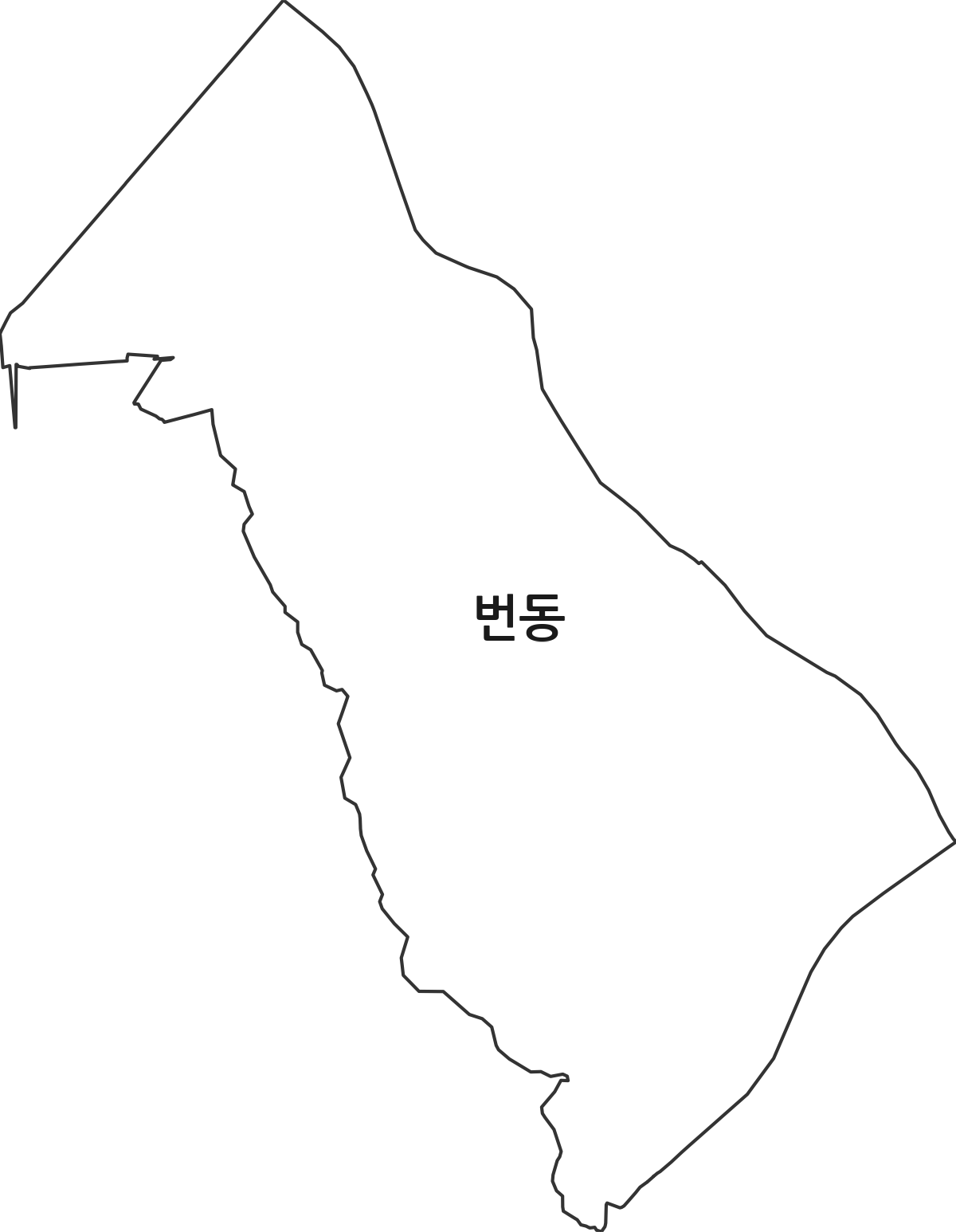 서울특별시 강북구 번동 법정동 행정구역 경계 지도