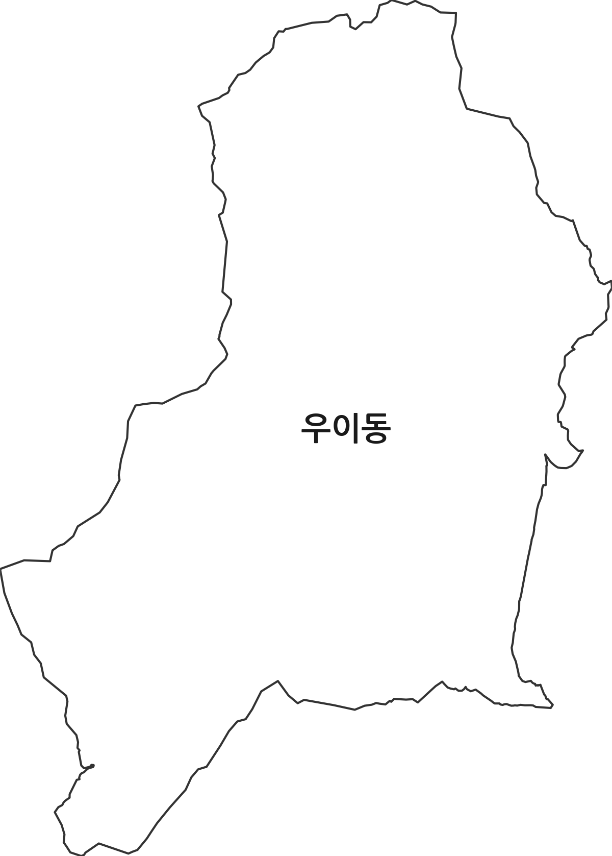 서울특별시 강북구 우이동 법정동 행정구역 경계 지도