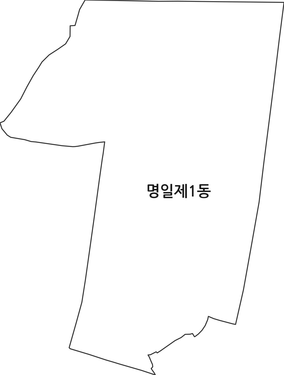 서울특별시 강동구 명일제1동 행정동 행정구역 경계 지도