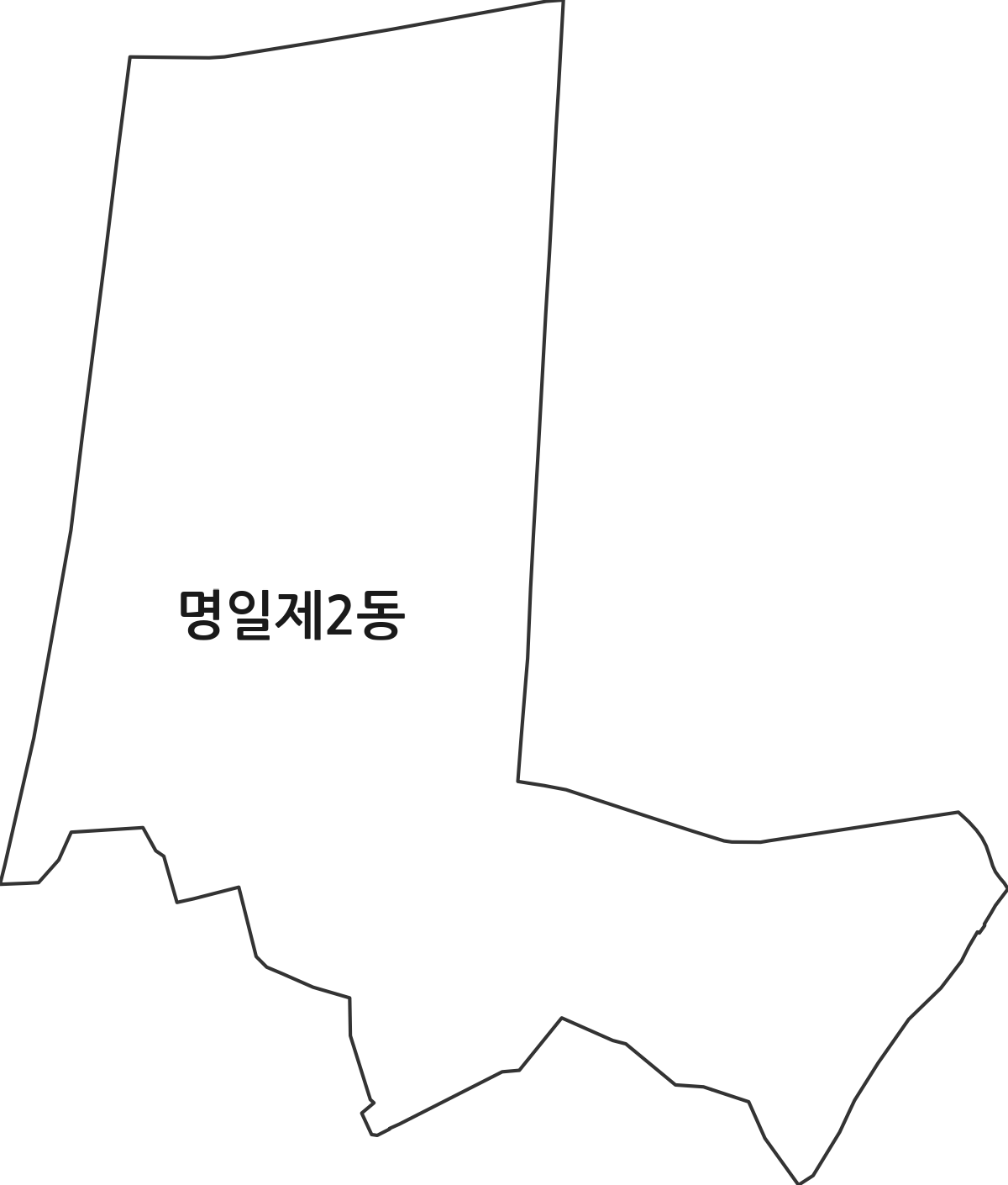 서울특별시 강동구 명일제2동 행정동 행정구역 경계 지도
