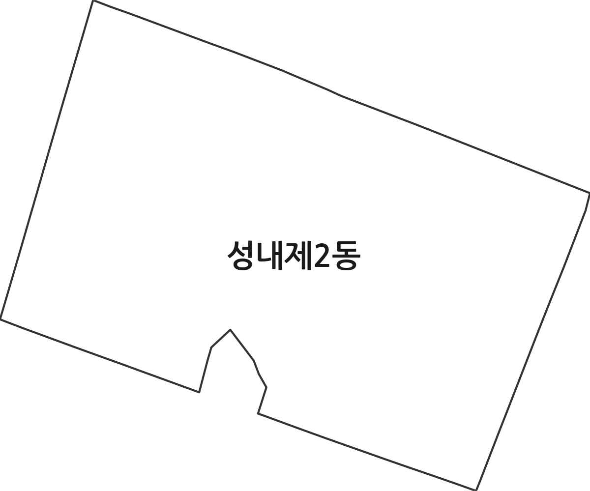 서울특별시 강동구 성내제2동 행정동 행정구역 경계 지도