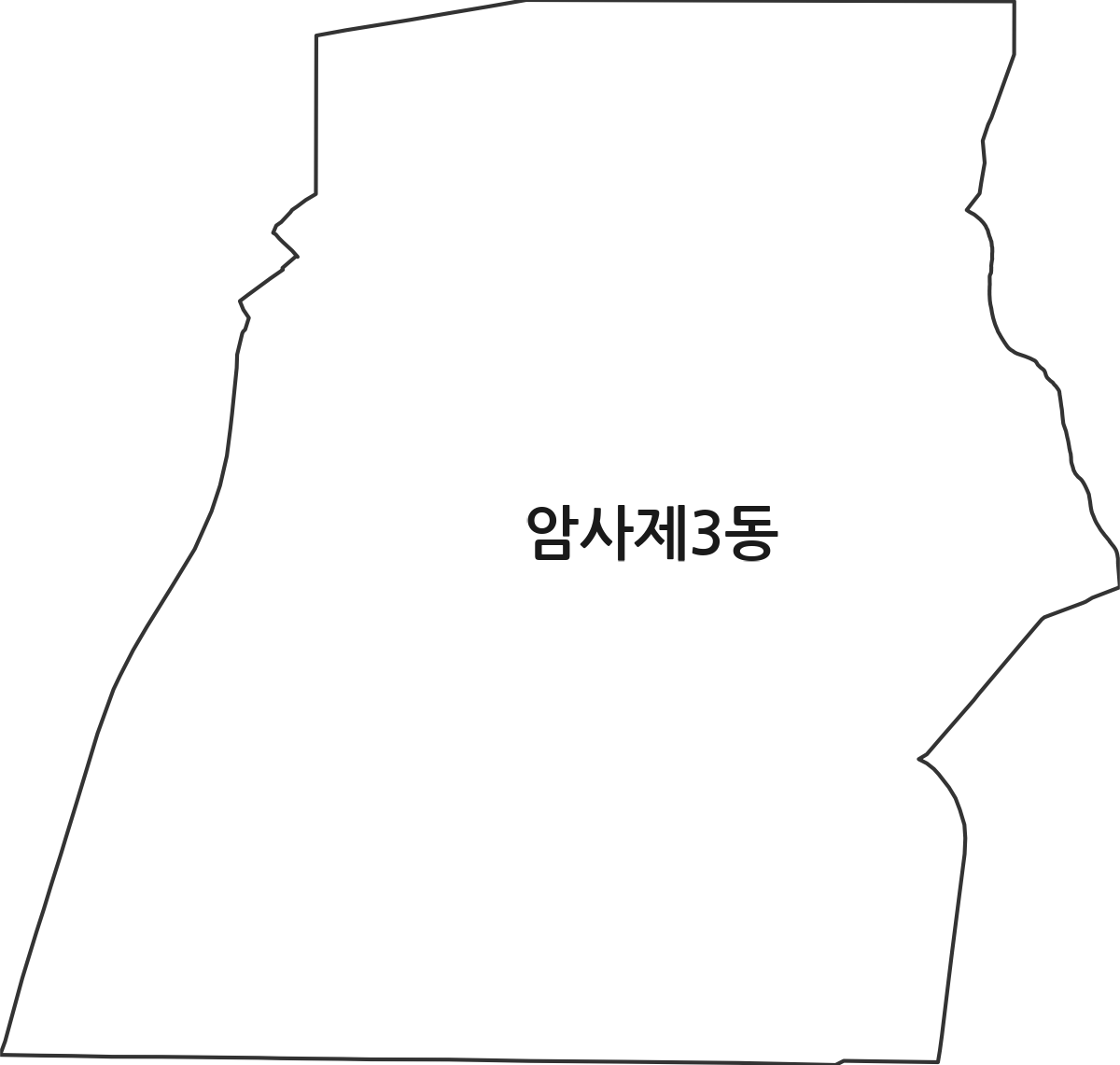 서울특별시 강동구 암사제3동 행정동 행정구역 경계 지도