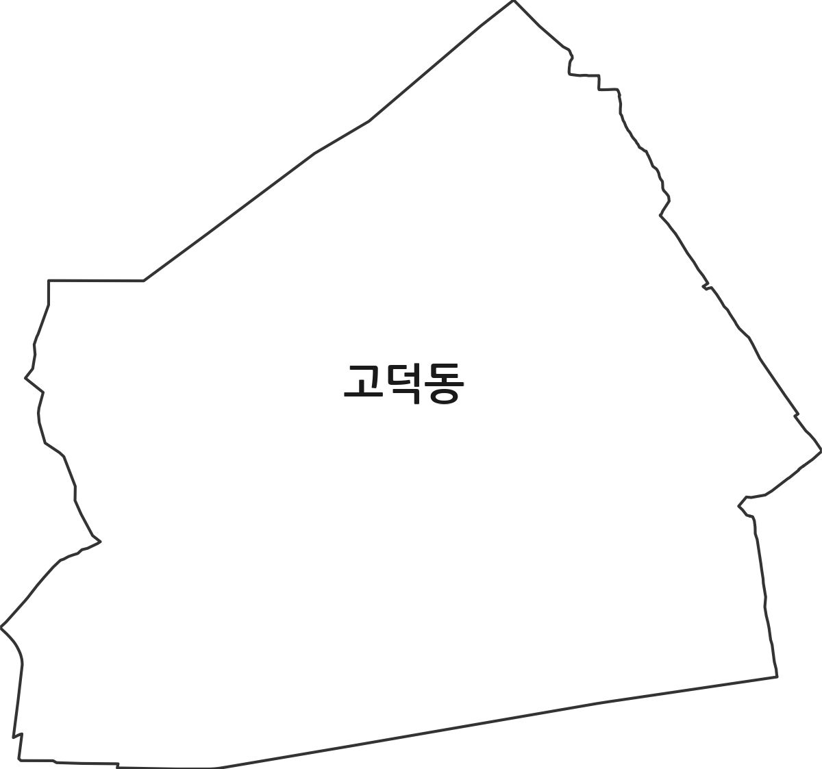서울특별시 강동구 고덕동 법정동 행정구역 경계 지도