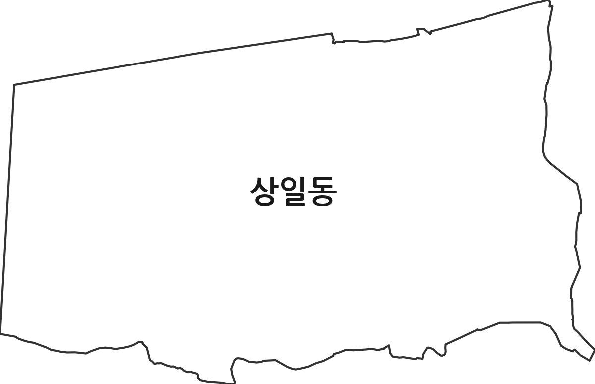 서울특별시 강동구 상일동 법정동 행정구역 경계 지도