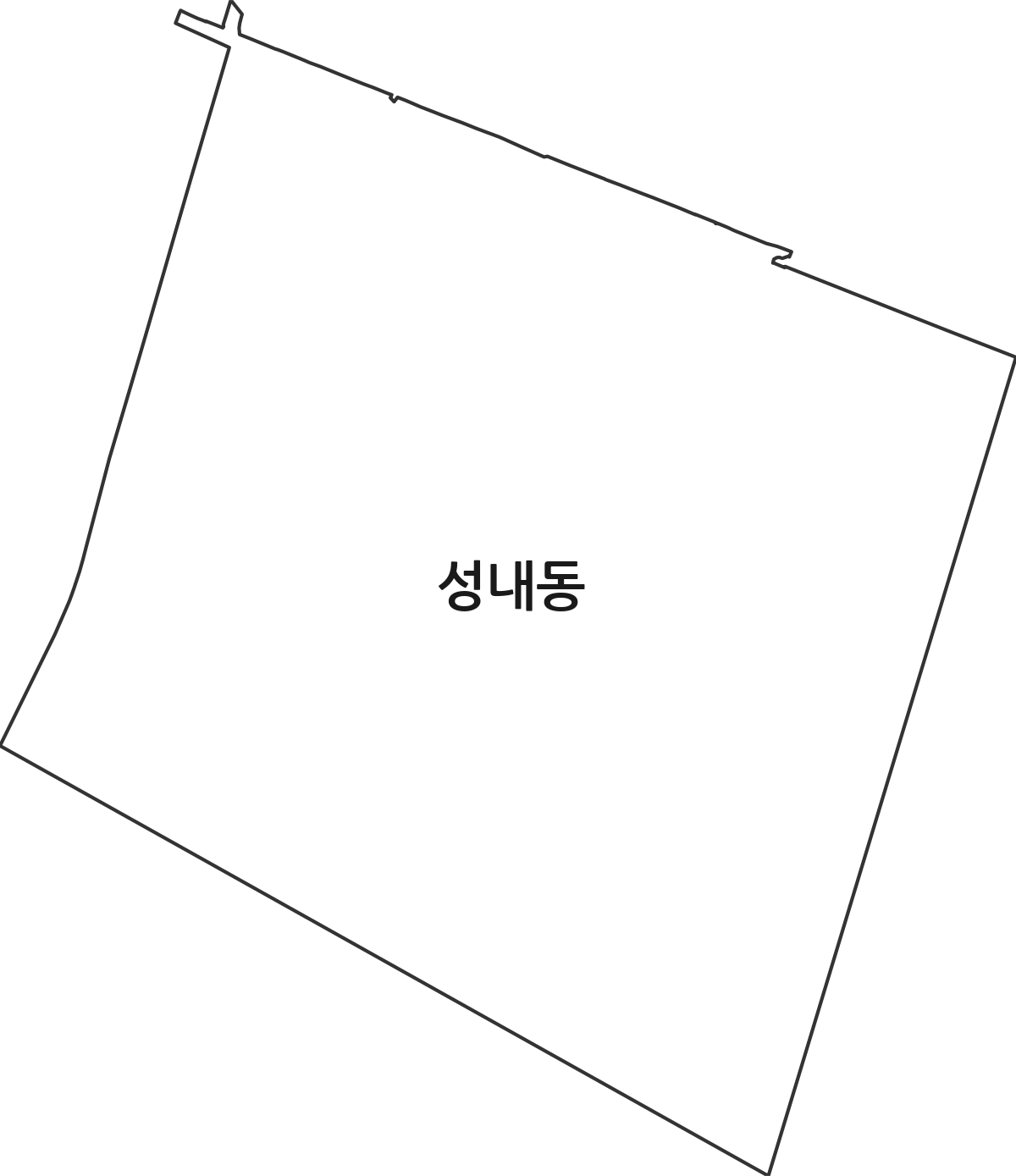 서울특별시 강동구 성내동 법정동 행정구역 경계 지도