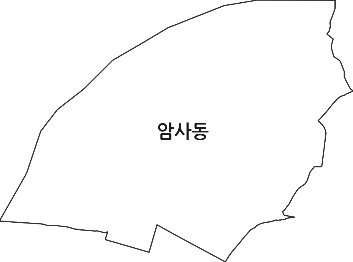 서울특별시 강동구 암사동 법정동 행정구역 경계 지도