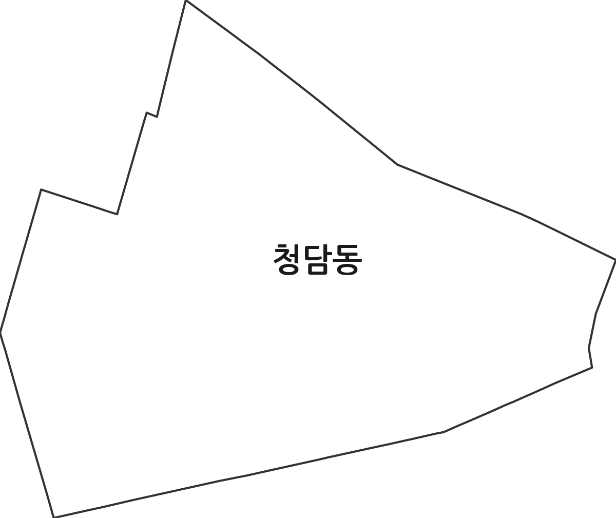 서울특별시 강남구 청담동 행정동 행정구역 경계 지도