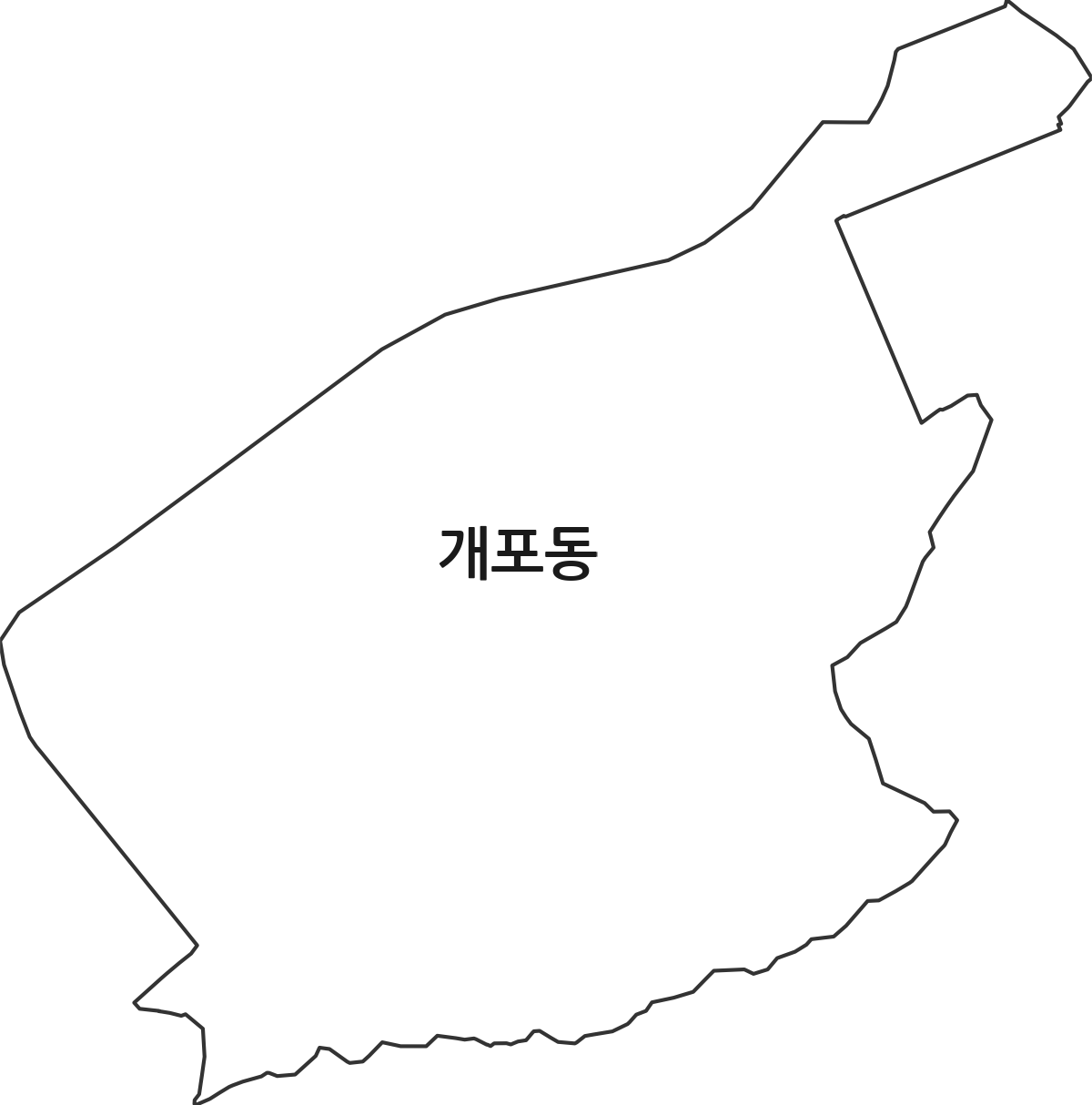 서울특별시 강남구 개포동 법정동 행정구역 경계 지도