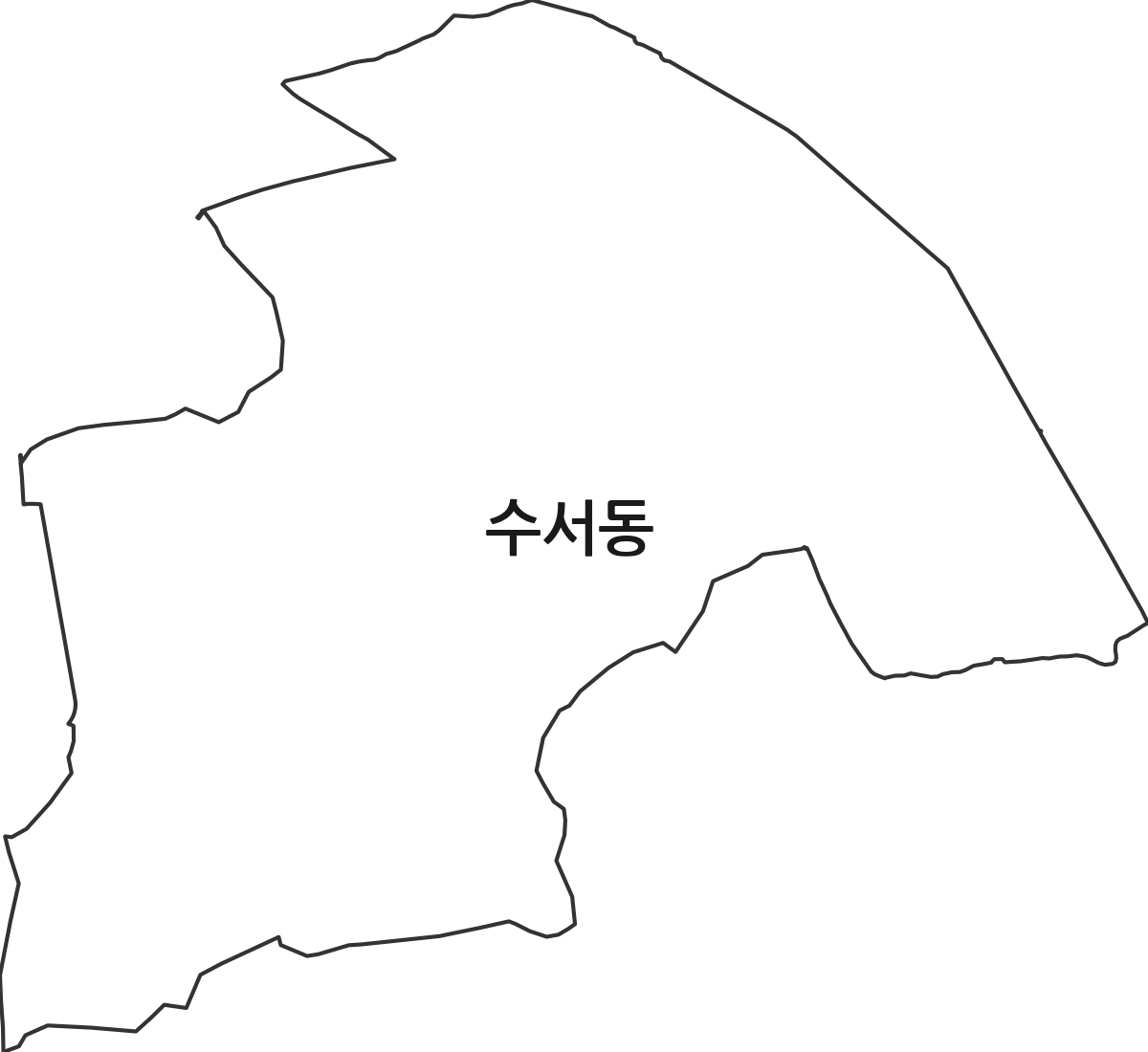 서울특별시 강남구 수서동 법정동 행정구역 경계 지도