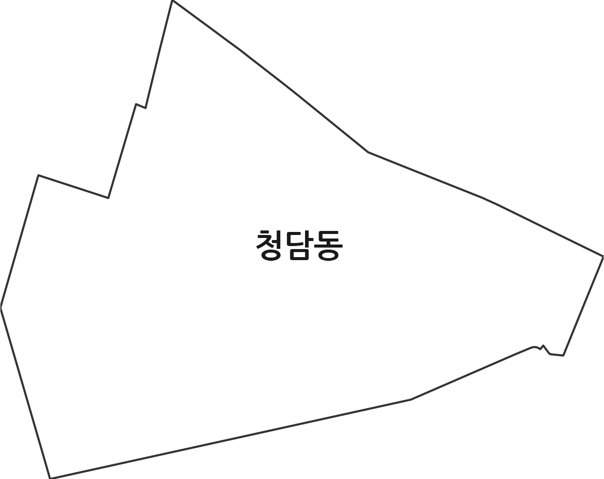 서울특별시 강남구 청담동 법정동 행정구역 경계 지도