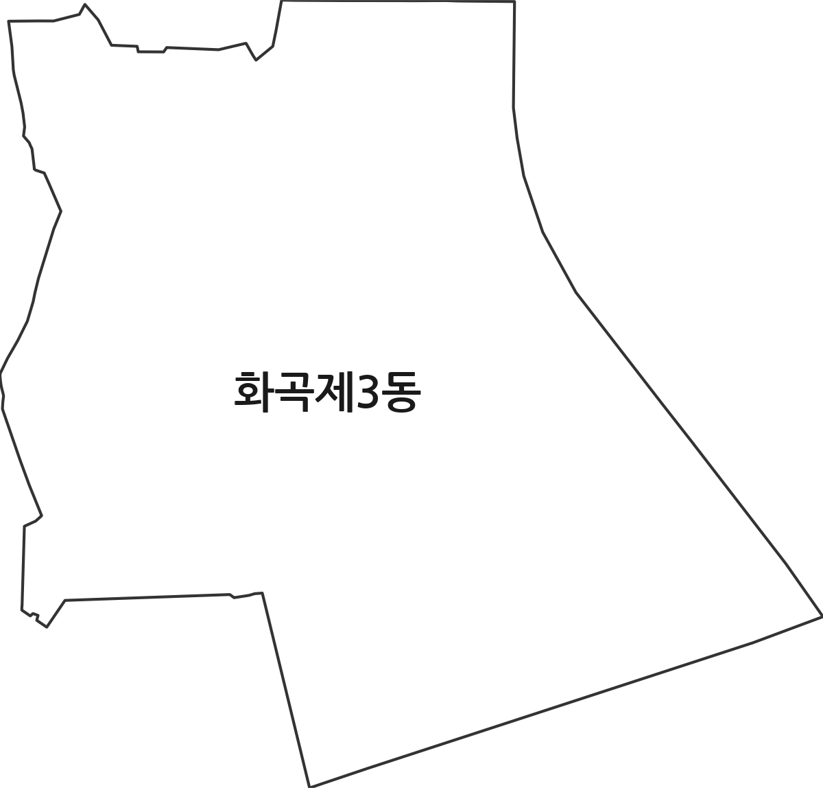 서울특별시 강서구 화곡제3동 행정동 행정구역 경계 지도