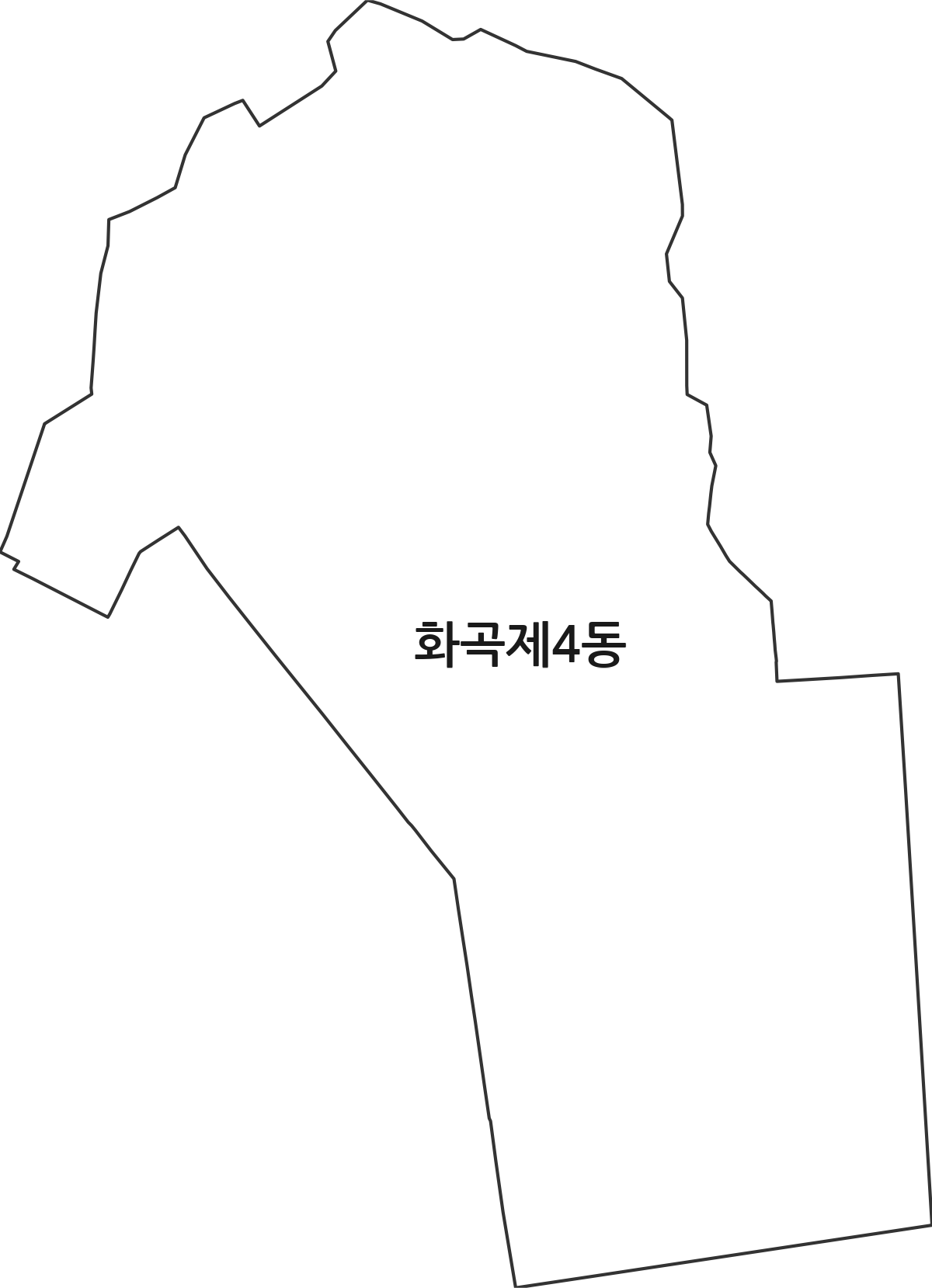 서울특별시 강서구 화곡제4동 행정동 행정구역 경계 지도
