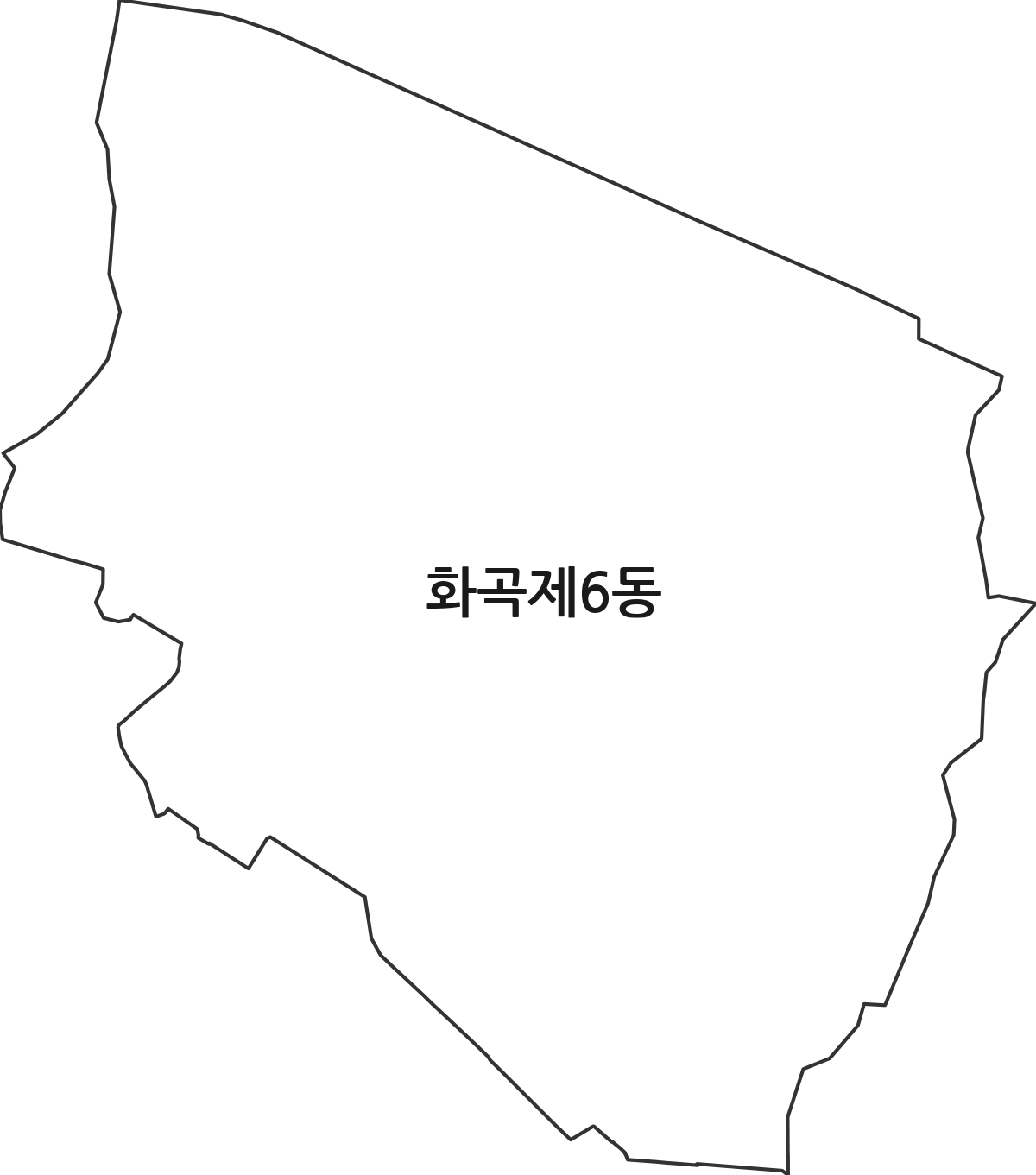 서울특별시 강서구 화곡제6동 행정동 행정구역 경계 지도
