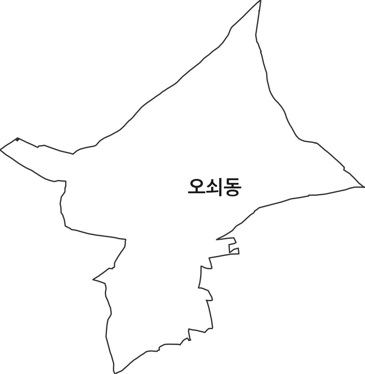 서울특별시 강서구 오쇠동 법정동 행정구역 경계 지도