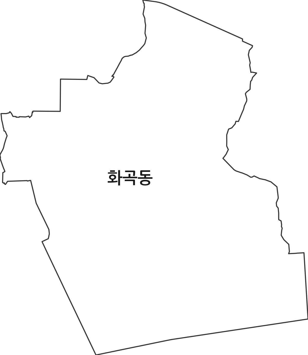 서울특별시 강서구 화곡동 법정동 행정구역 경계 지도
