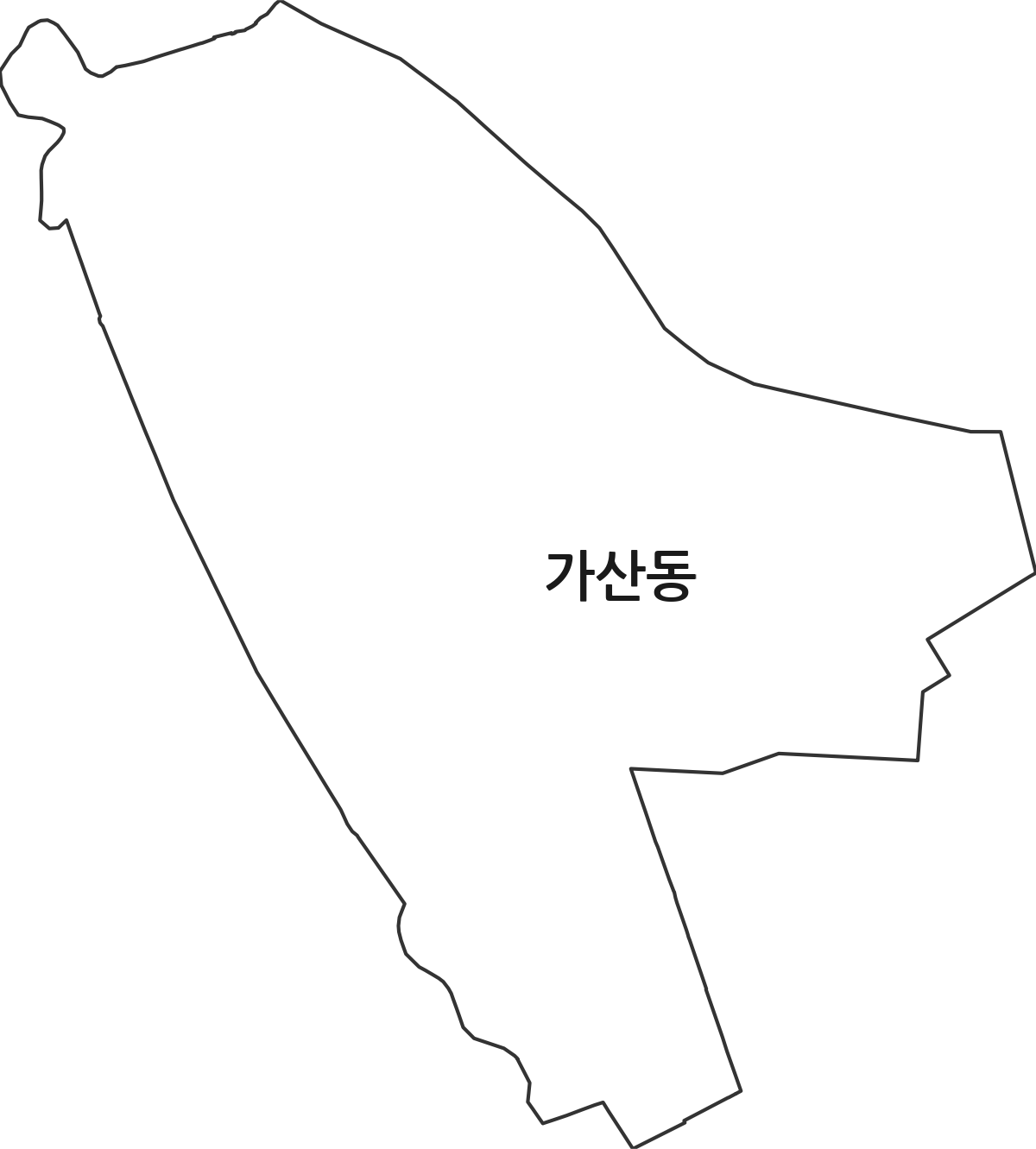 서울특별시 금천구 가산동 행정동 행정구역 경계 지도