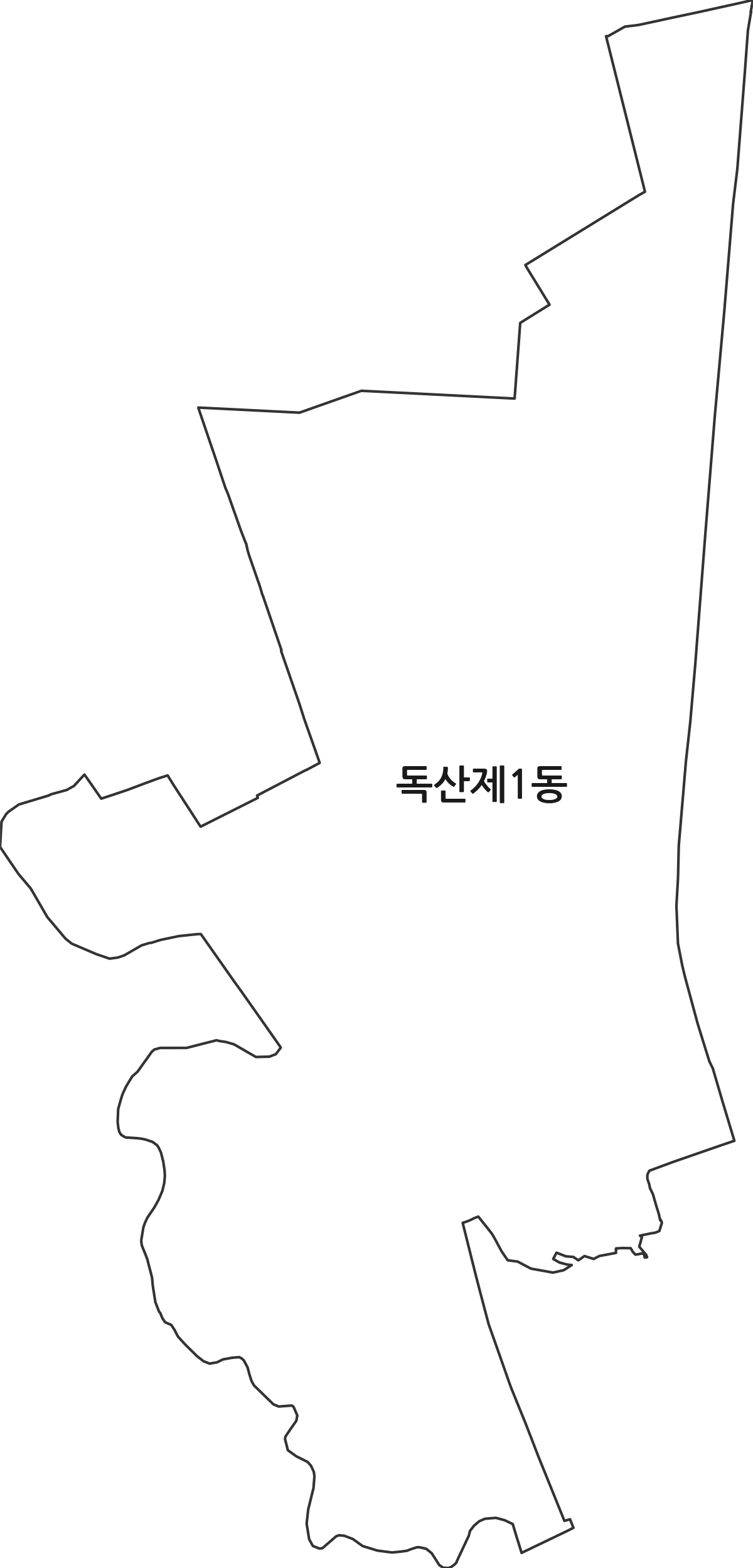 서울특별시 금천구 독산제1동 행정동 행정구역 경계 지도