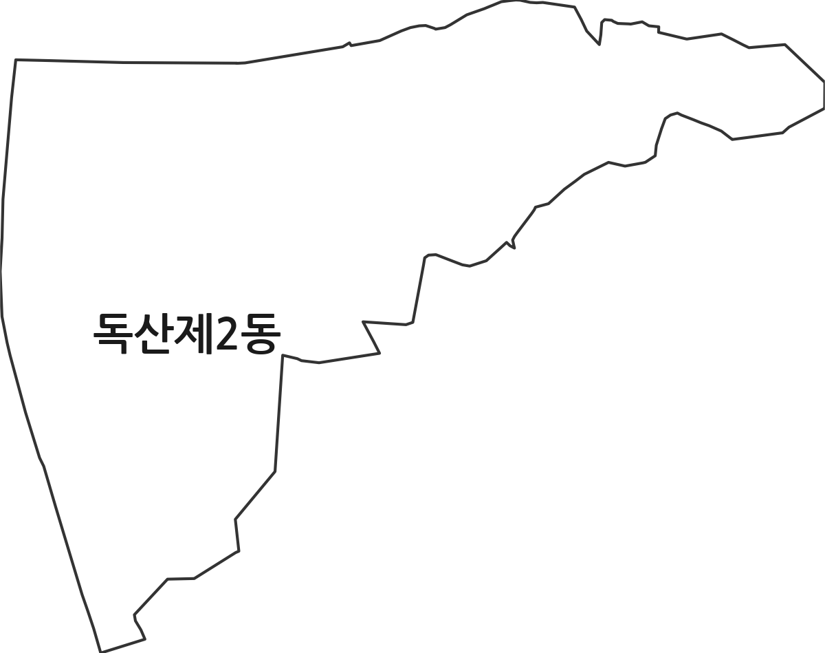 서울특별시 금천구 독산제2동 행정동 행정구역 경계 지도