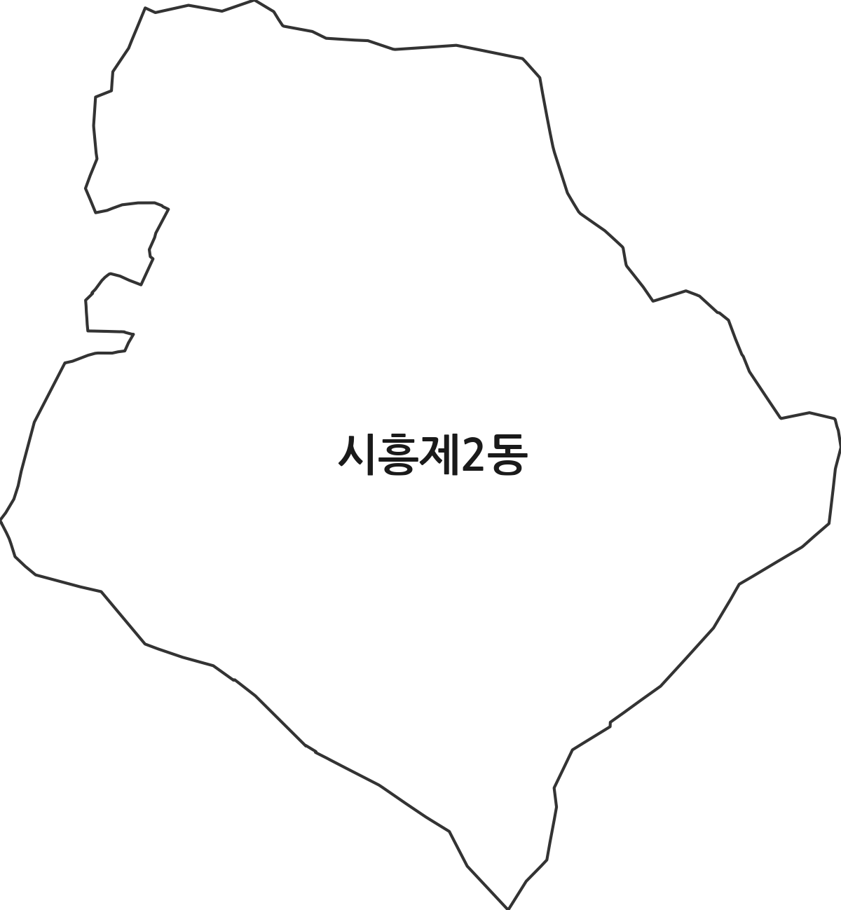서울특별시 금천구 시흥제2동 행정동 행정구역 경계 지도