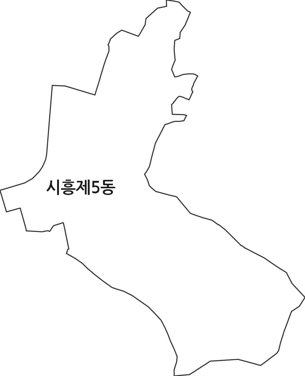 서울특별시 금천구 시흥제5동 행정동 행정구역 경계 지도
