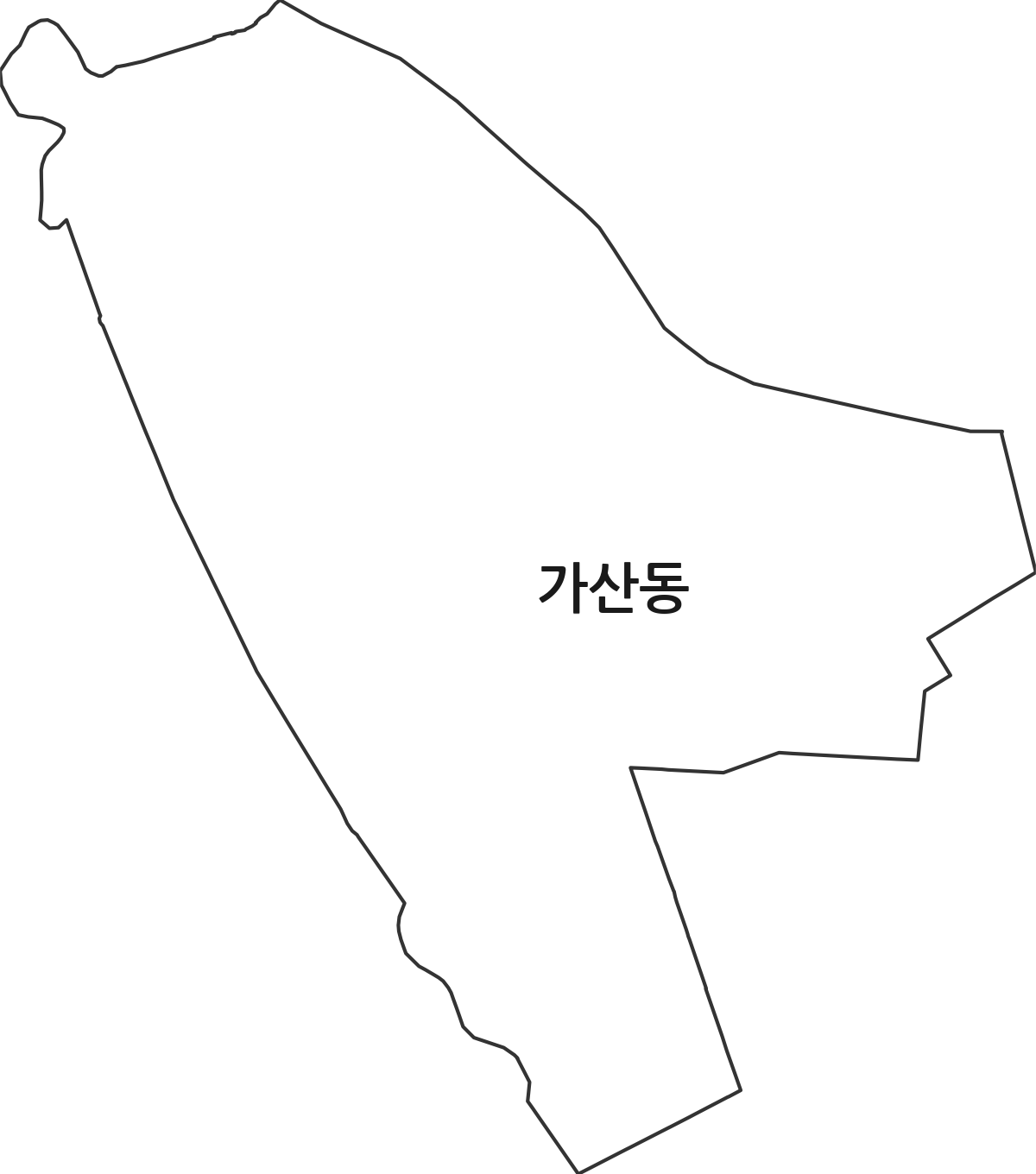 서울특별시 금천구 가산동 법정동 행정구역 경계 지도