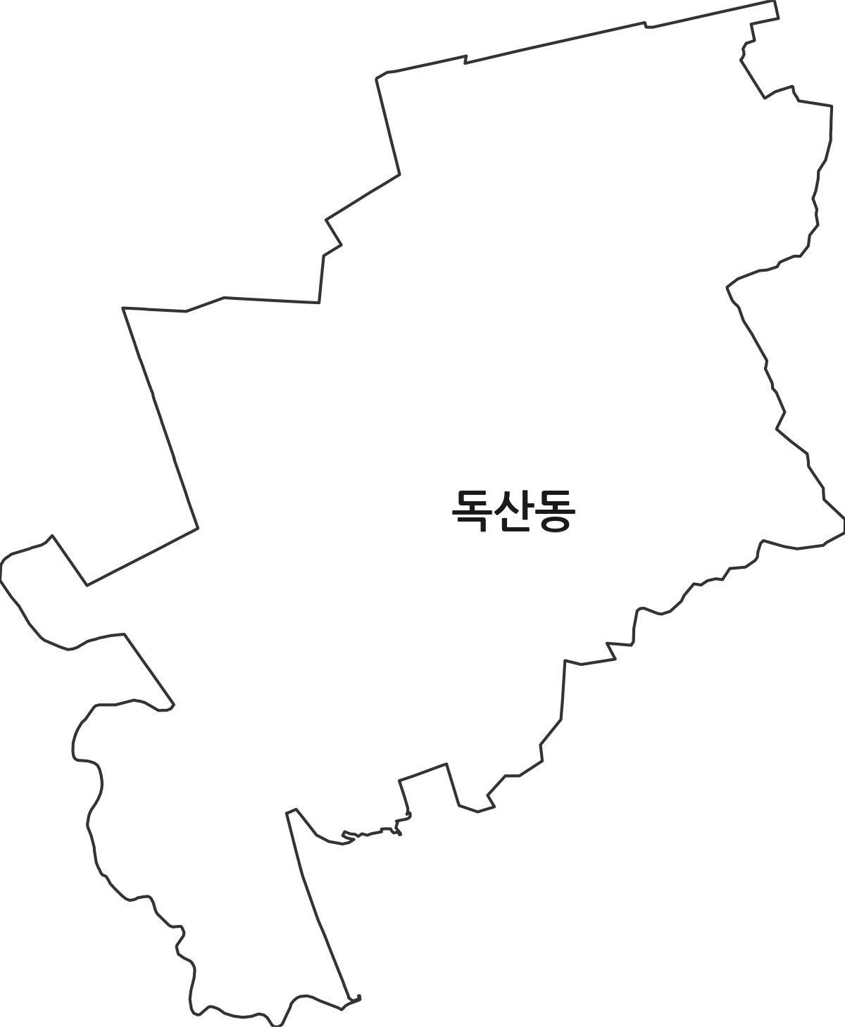 서울특별시 금천구 독산동 법정동 행정구역 경계 지도