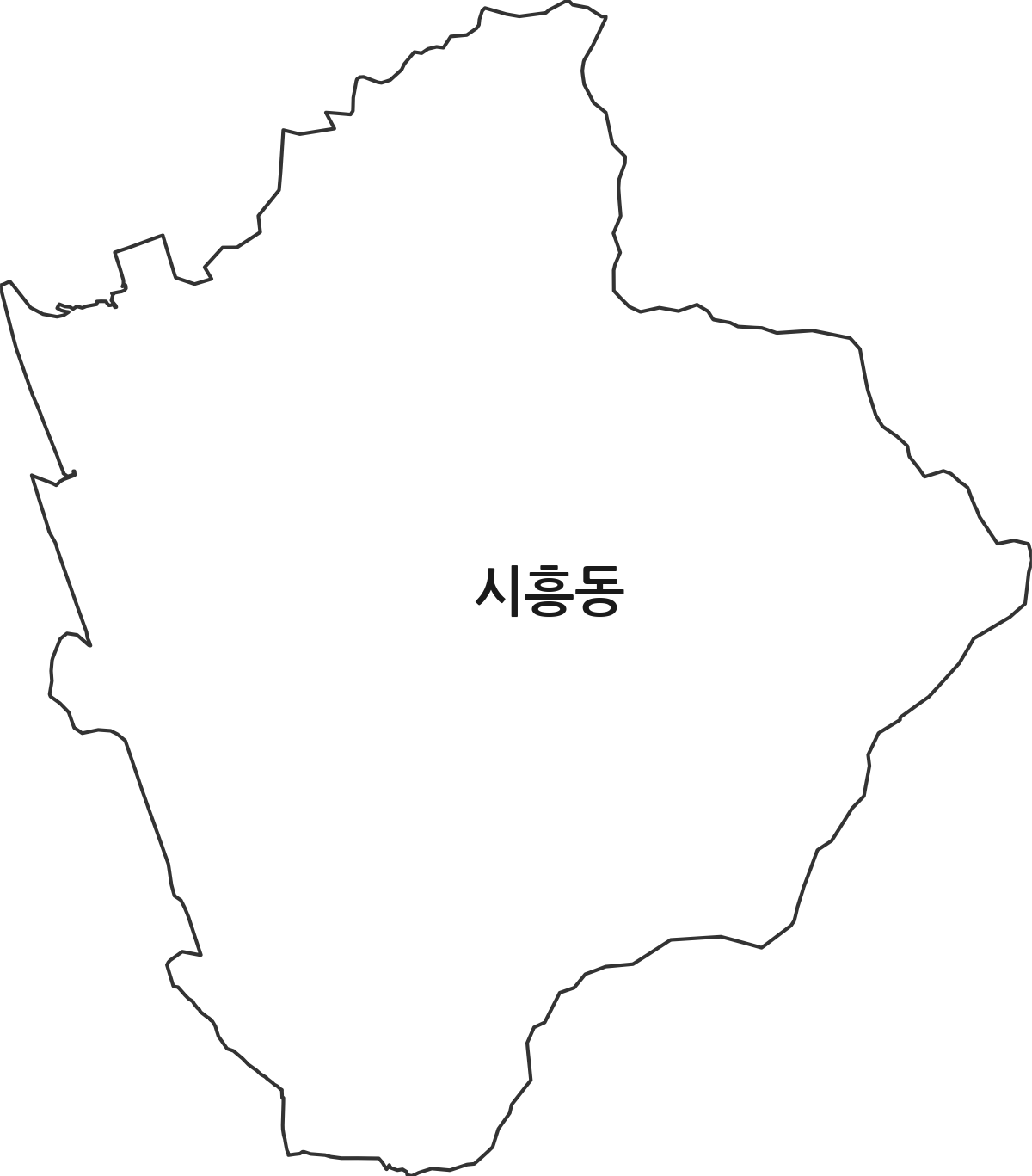 서울특별시 금천구 시흥동 법정동 행정구역 경계 지도