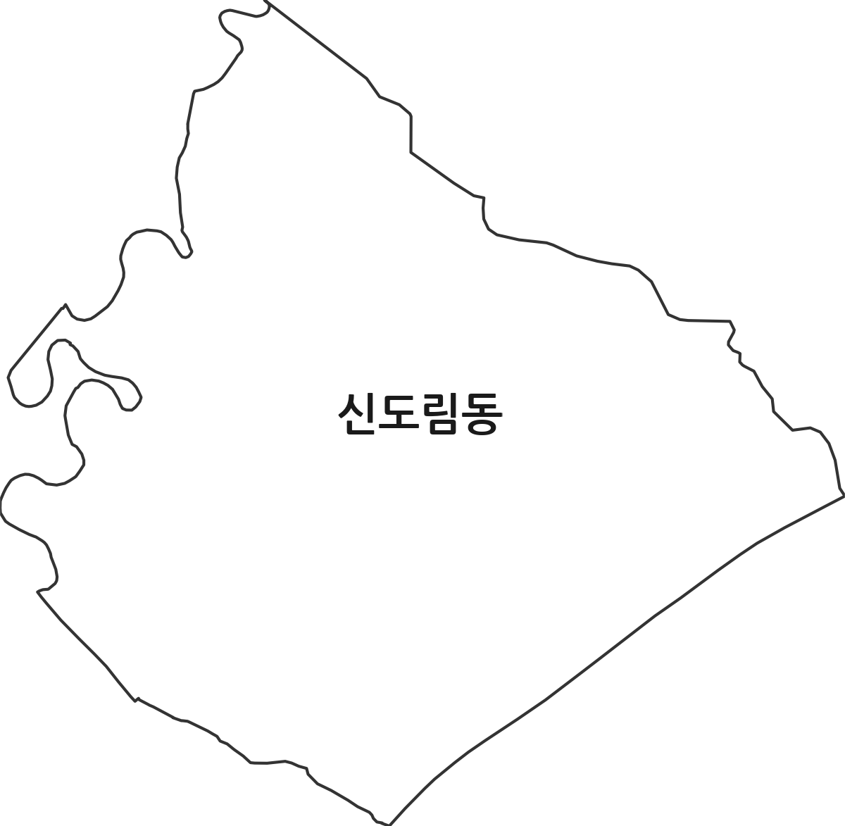 서울특별시 구로구 신도림동 행정동 행정구역 경계 지도