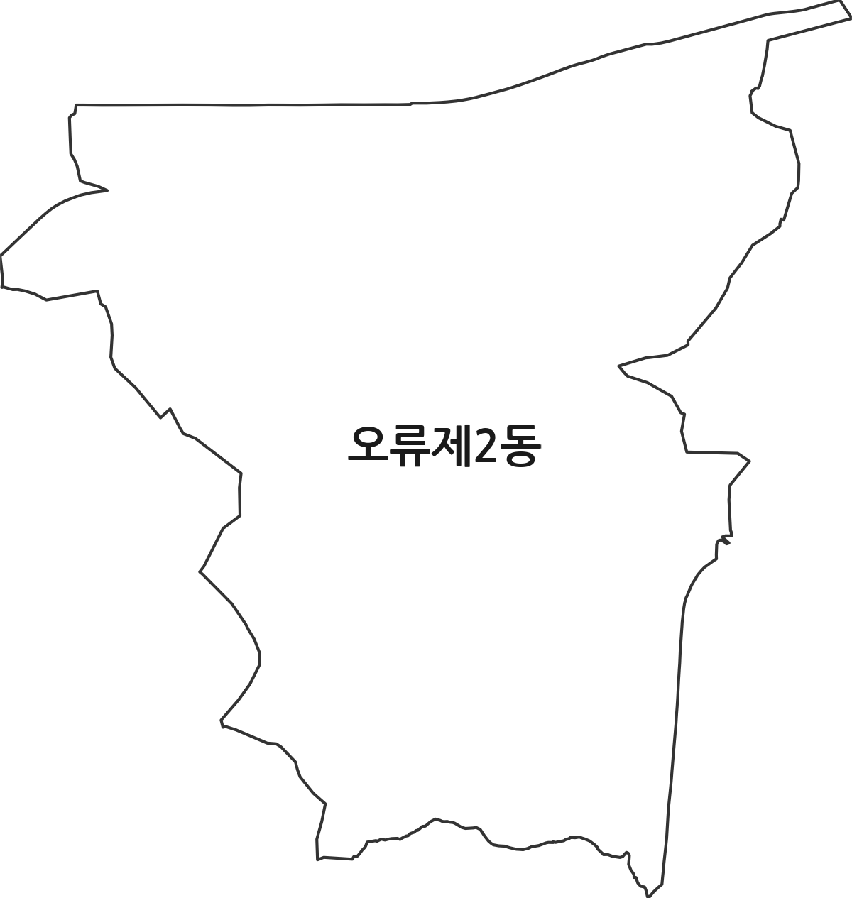 서울특별시 구로구 오류제2동 행정동 행정구역 경계 지도