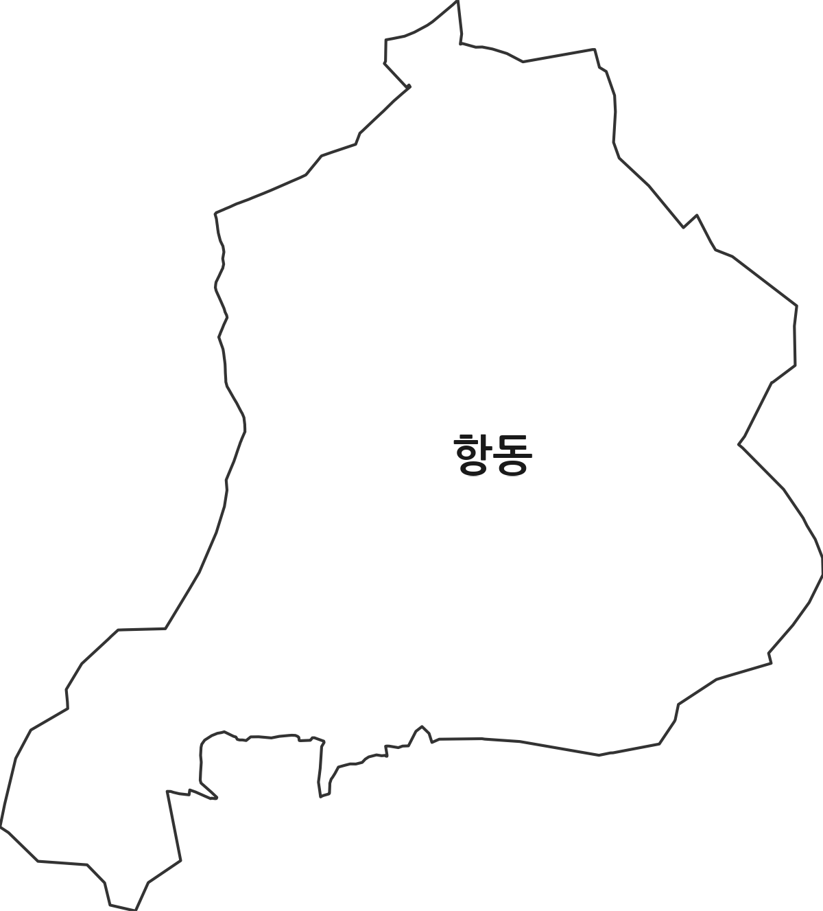 서울특별시 구로구 항동 행정동 행정구역 경계 지도
