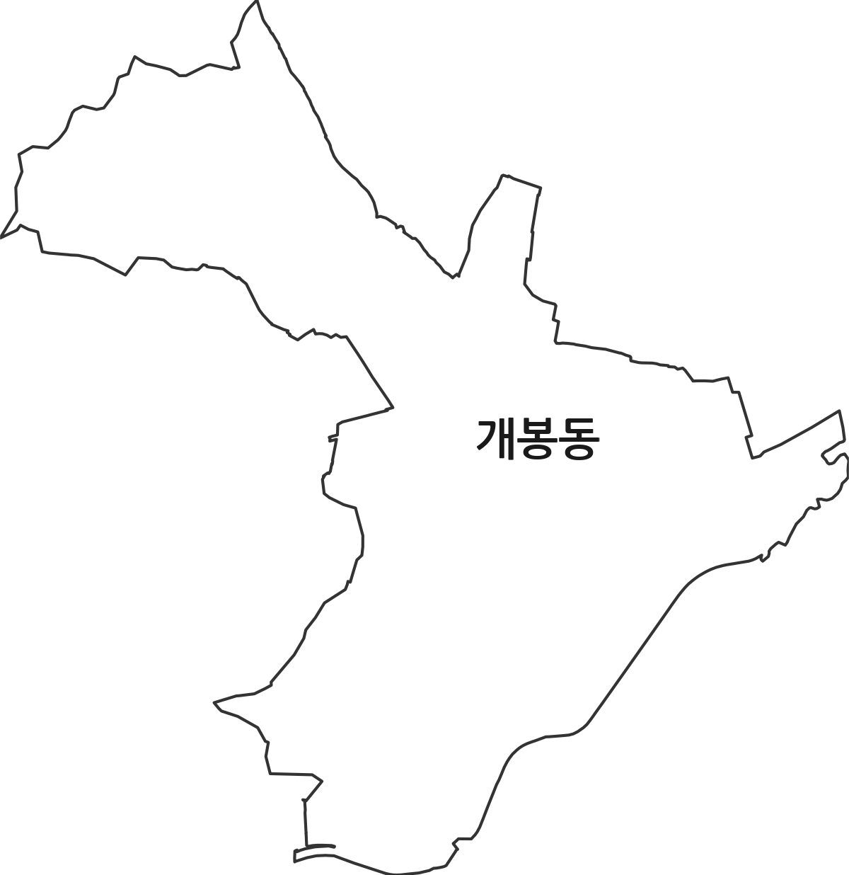 서울특별시 구로구 개봉동 법정동 행정구역 경계 지도