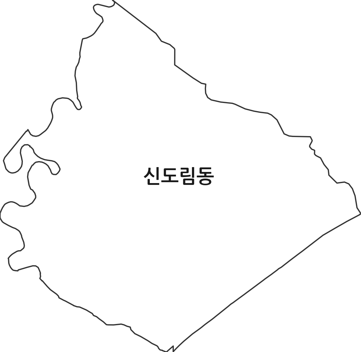 서울특별시 구로구 신도림동 법정동 행정구역 경계 지도