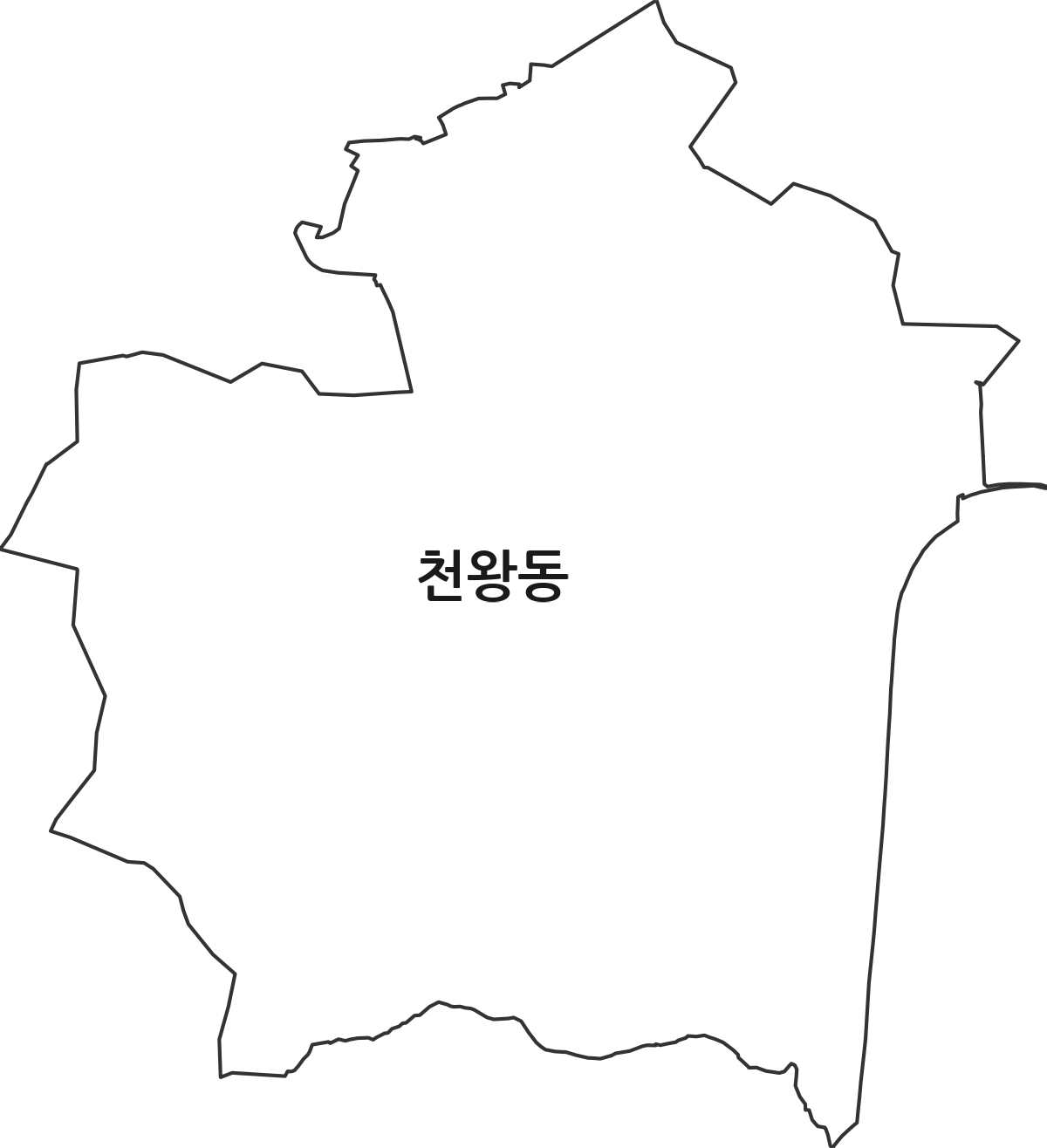 서울특별시 구로구 천왕동 법정동 행정구역 경계 지도
