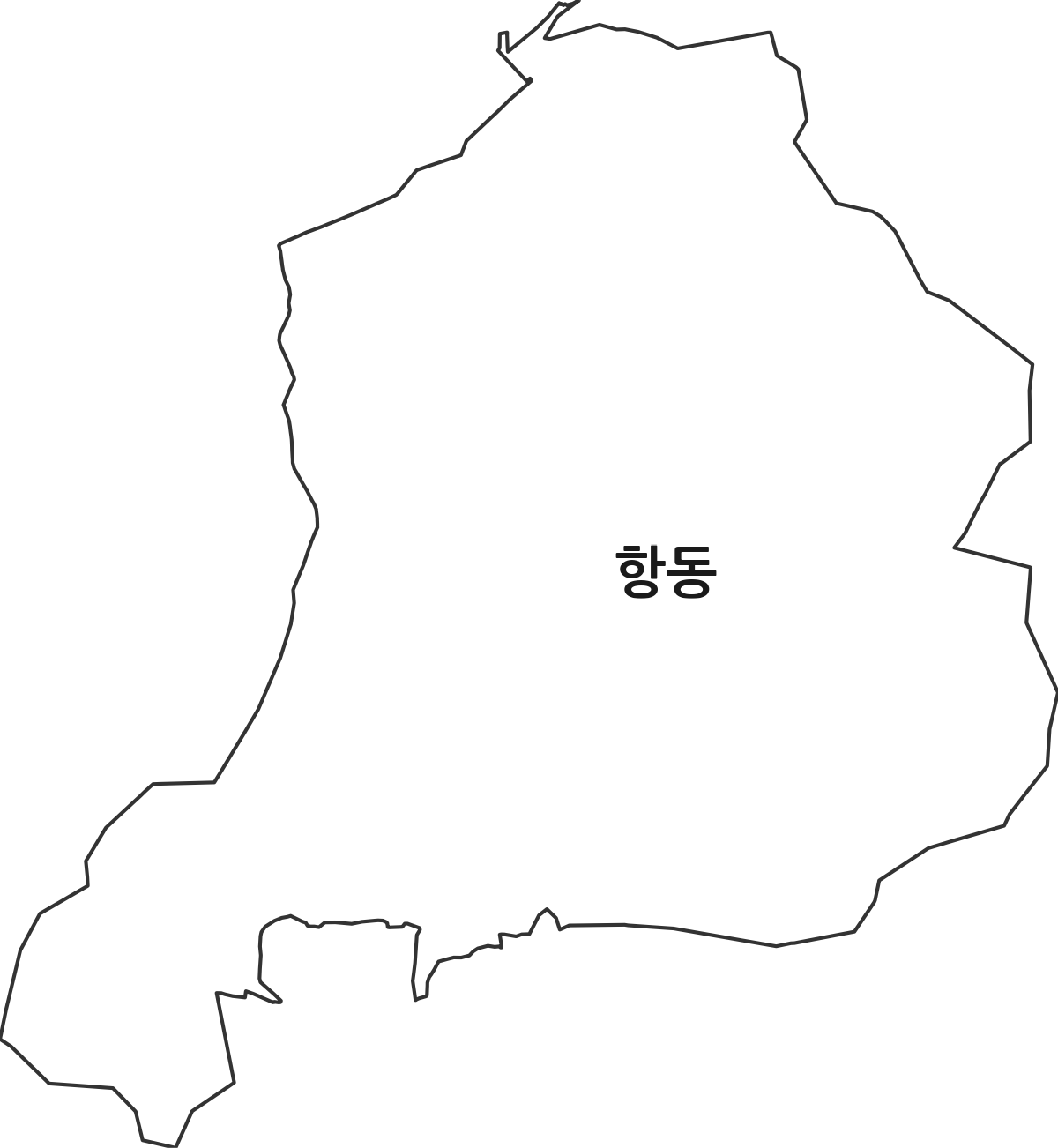 서울특별시 구로구 항동 법정동 행정구역 경계 지도