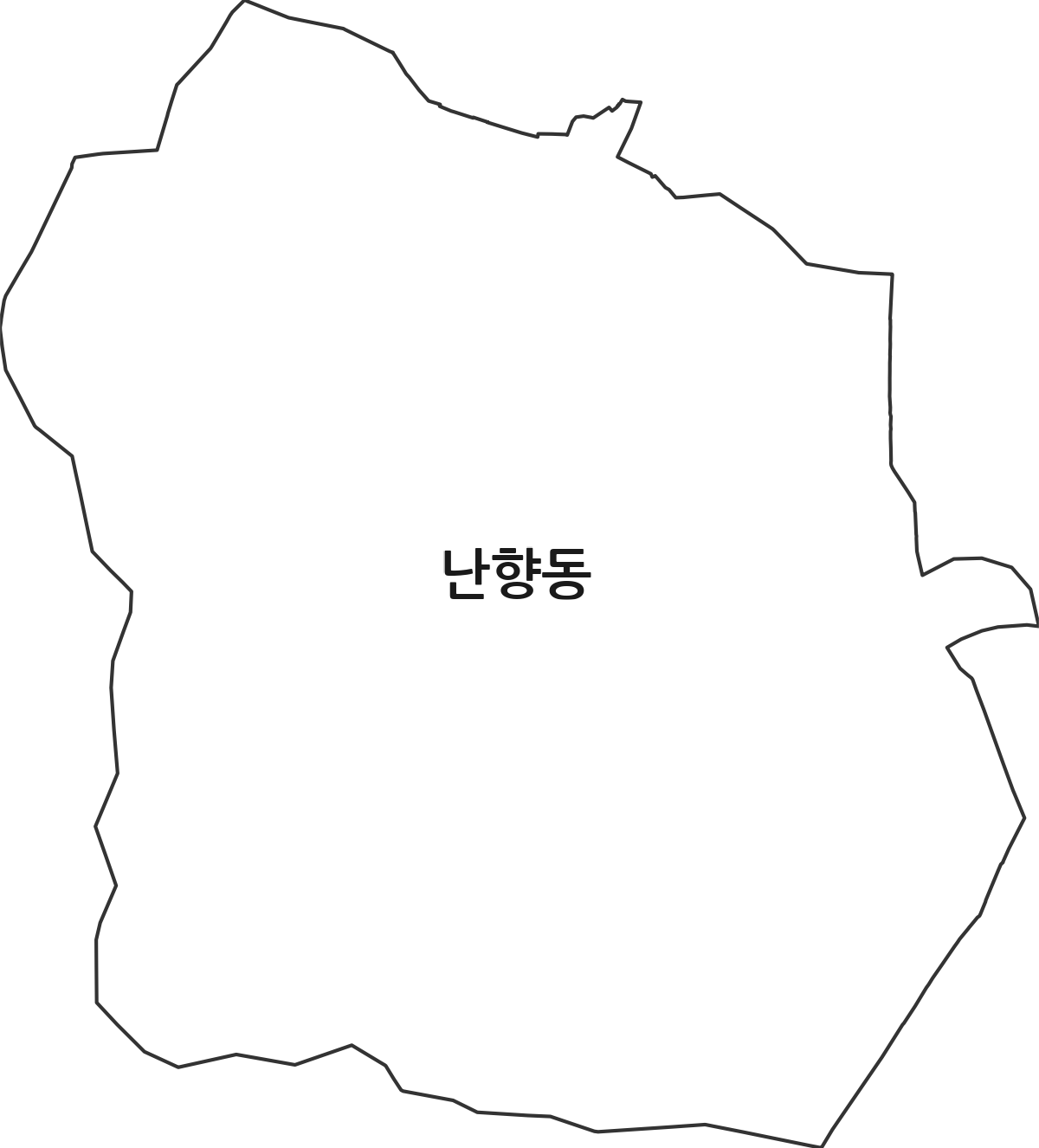 서울특별시 관악구 난향동 행정동 행정구역 경계 지도