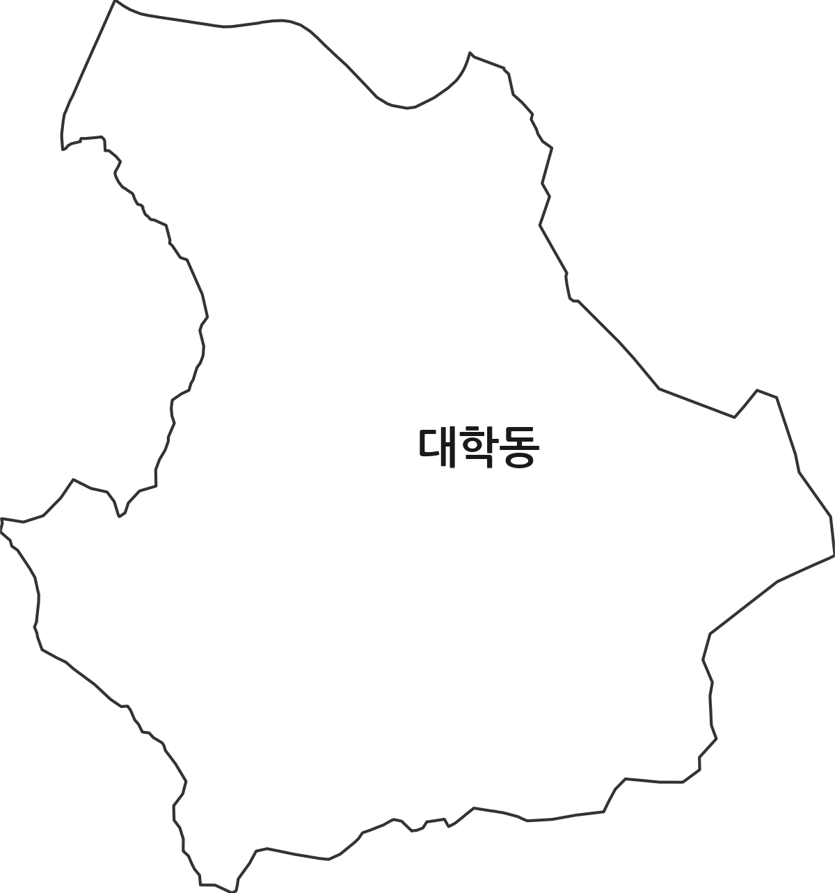 서울특별시 관악구 대학동 행정동 행정구역 경계 지도