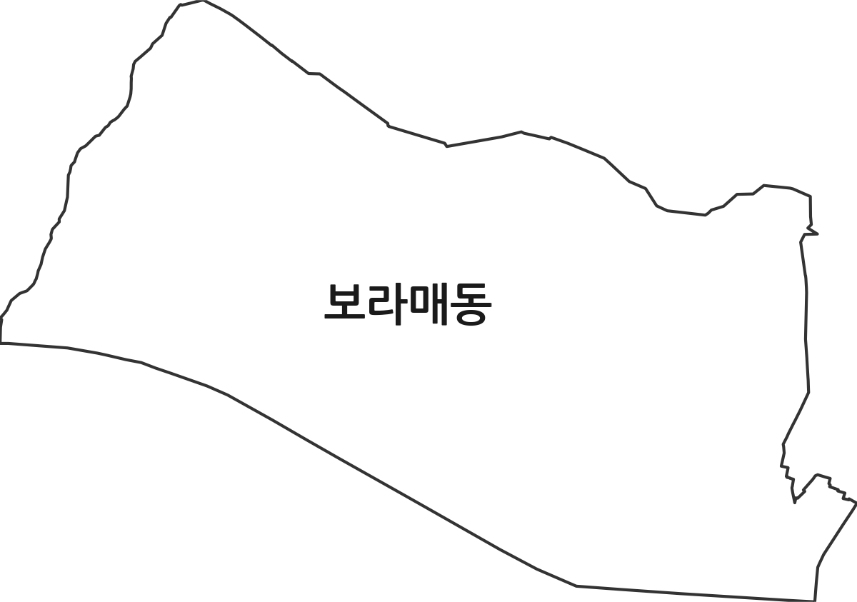 서울특별시 관악구 보라매동 행정동 행정구역 경계 지도