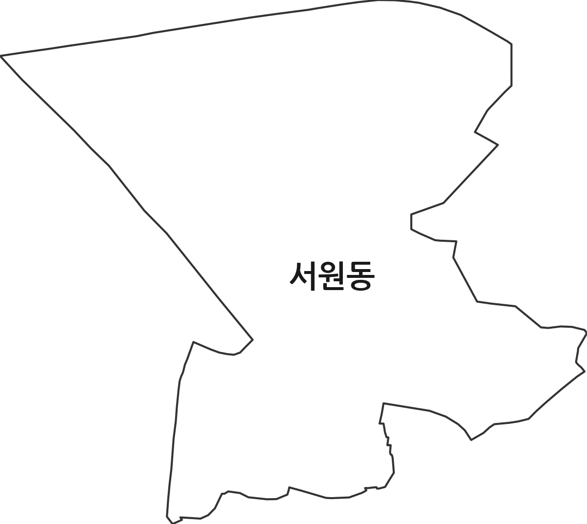 서울특별시 관악구 서원동 행정동 행정구역 경계 지도