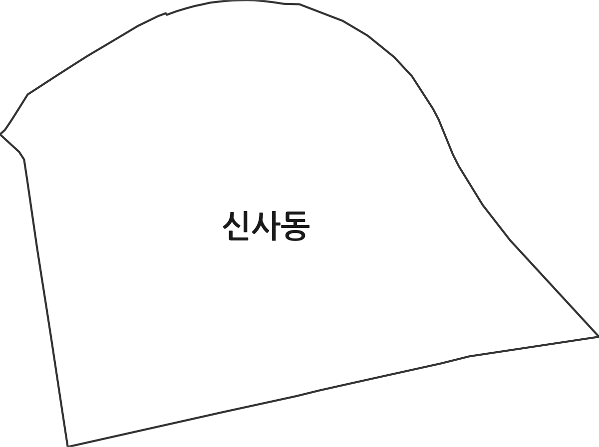 서울특별시 관악구 신사동 행정동 행정구역 경계 지도