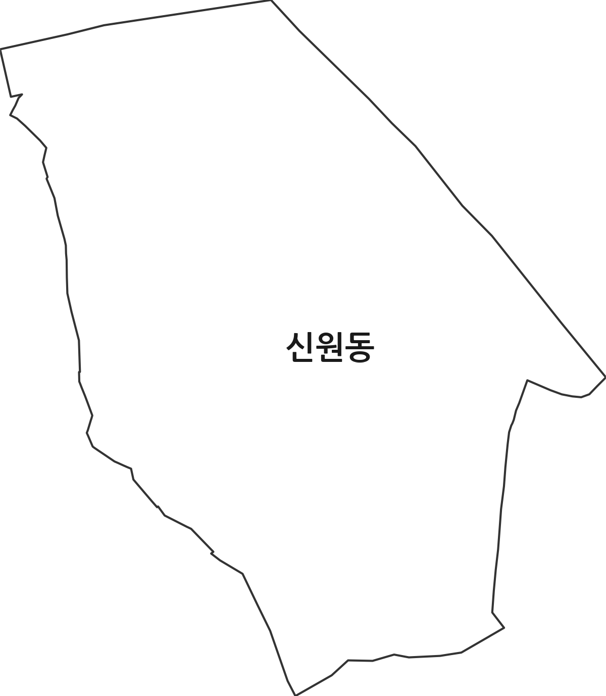 서울특별시 관악구 신원동 행정동 행정구역 경계 지도