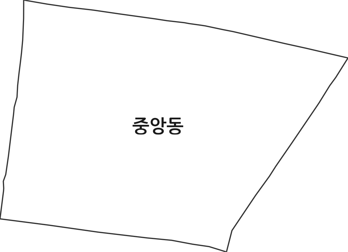 서울특별시 관악구 중앙동 행정동 행정구역 경계 지도