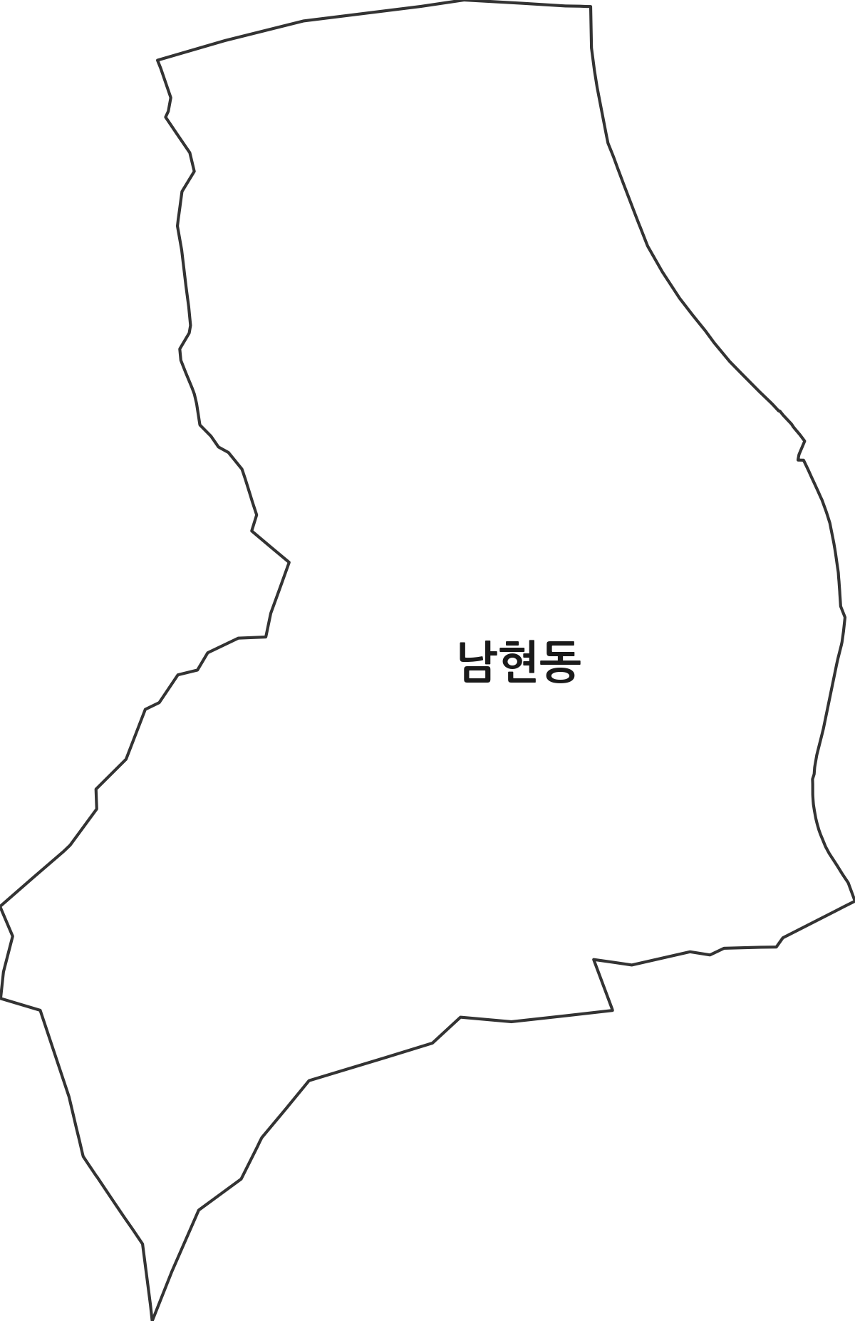 서울특별시 관악구 남현동 법정동 행정구역 경계 지도