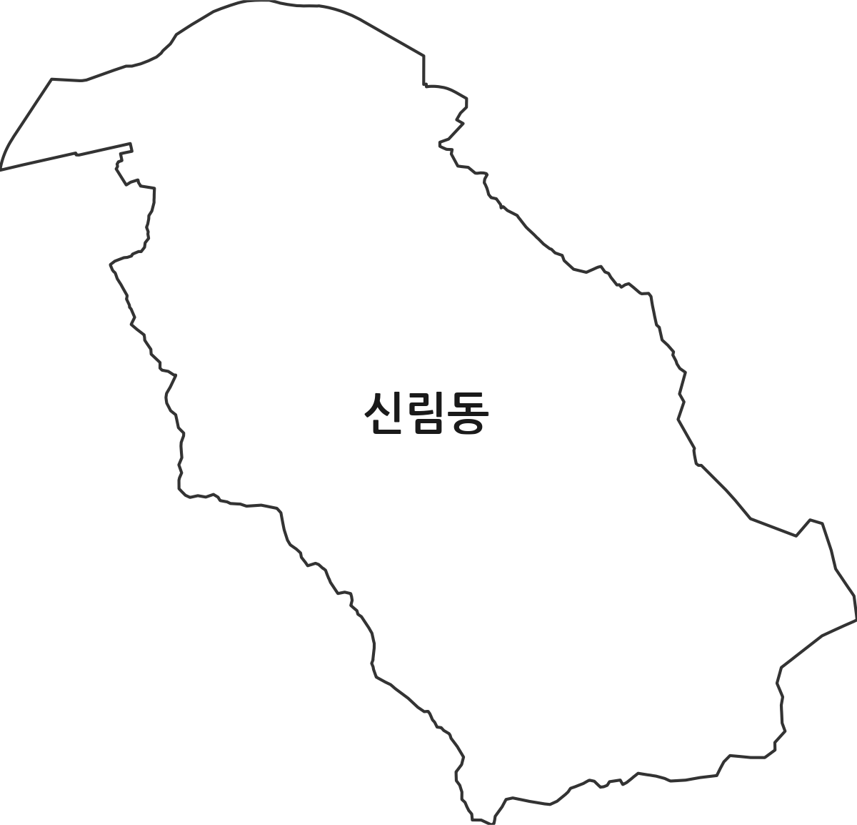 서울특별시 관악구 신림동 법정동 행정구역 경계 지도